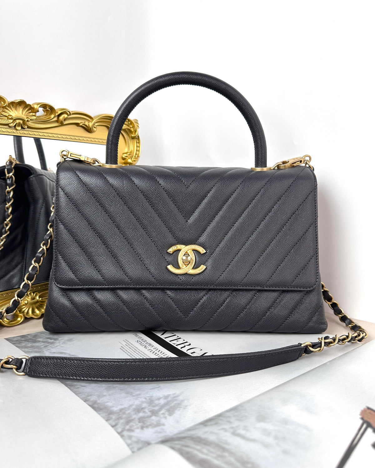 Chanel Coco Handle Bag - Black, Gold Hardware - View 1