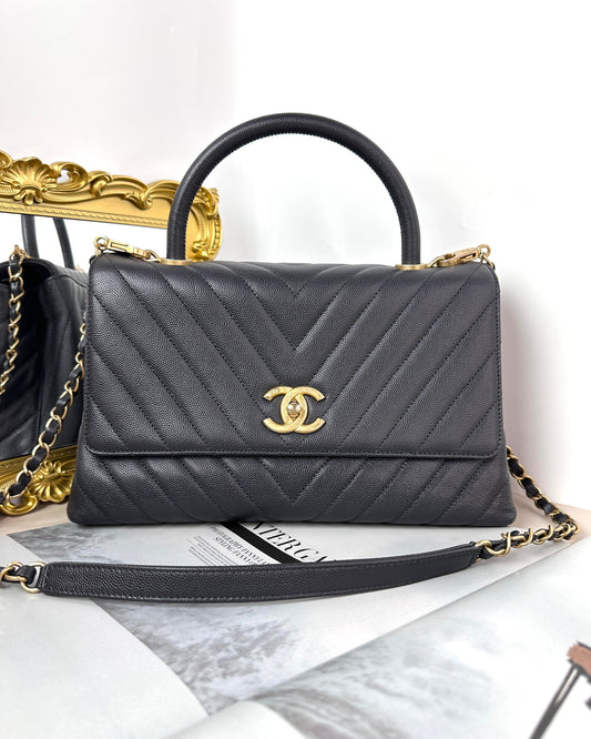 Chanel Coco Handle Bag - Black, Gold Hardware - View 1