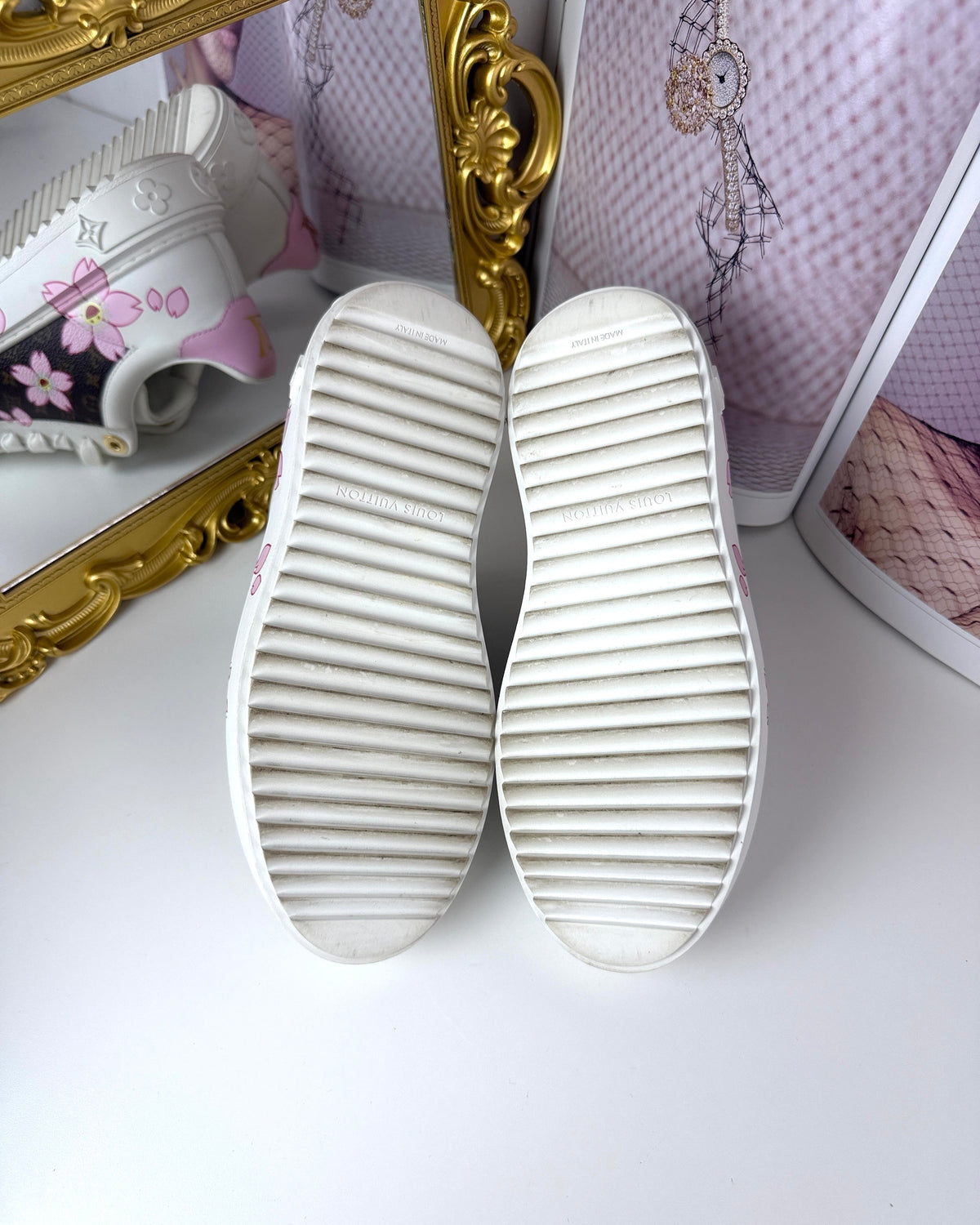Louis Vuitton x Takashi Murakami Time Out Sneaker - Cherry Blossom White - View 5