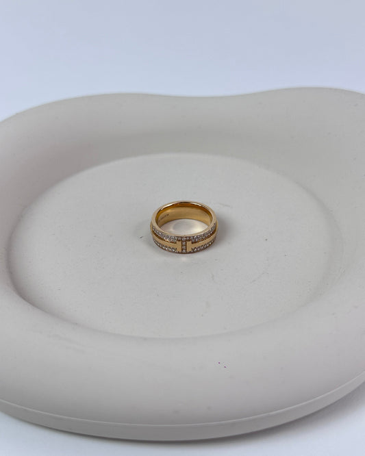 Tiffany & Co. T Diamond Band Ring - Yellow Gold - View 1