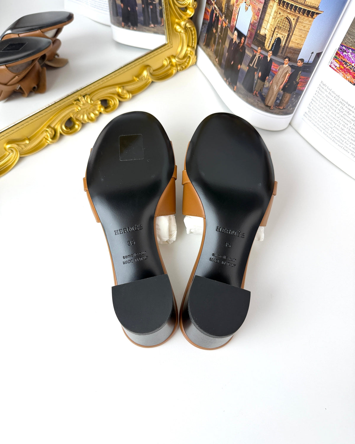 Hermès Giulia 50 Sandal - Natural - View 5