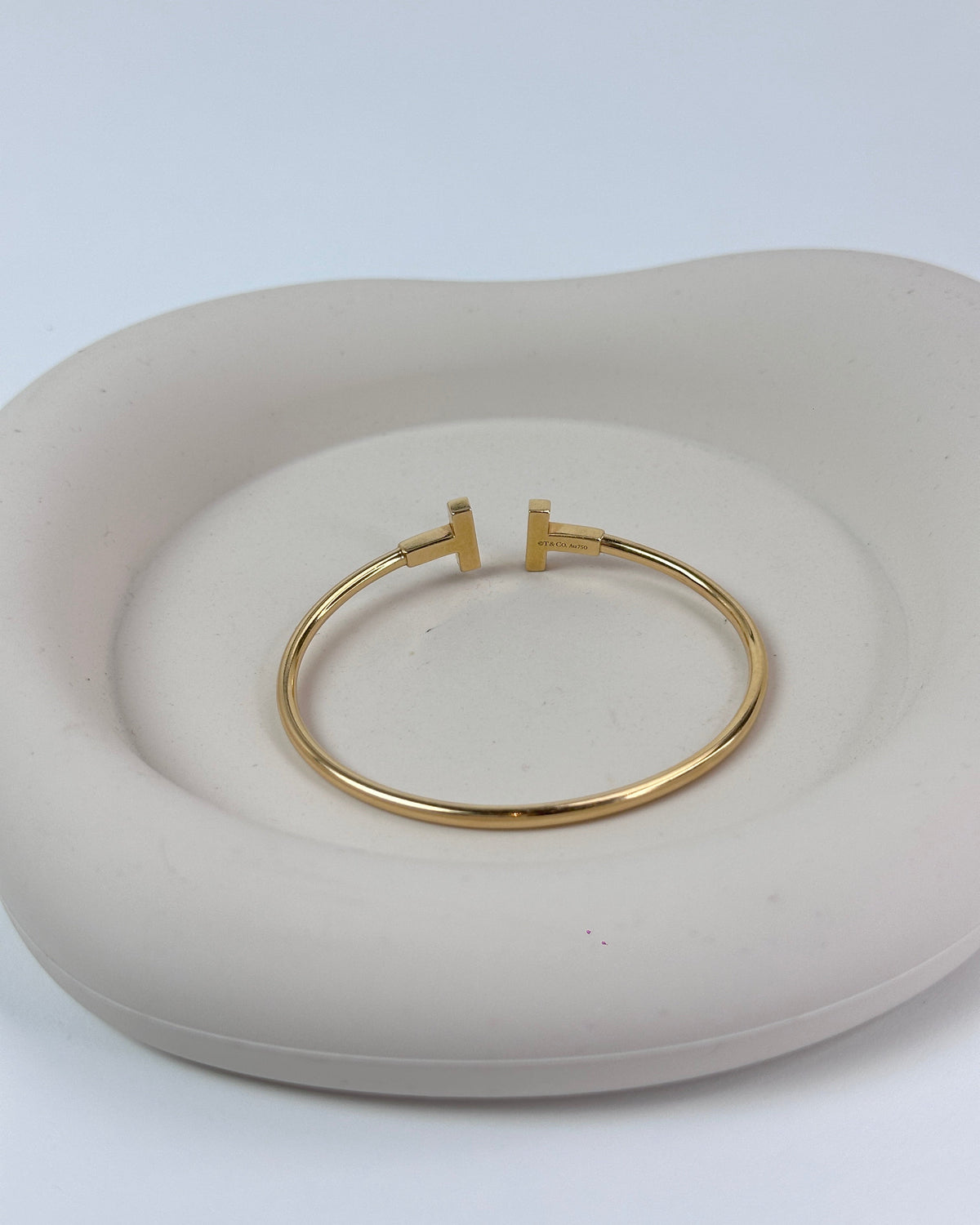 Tiffany & Co. T Wire Bracelet with Diamonds - Yellow Gold - View 2
