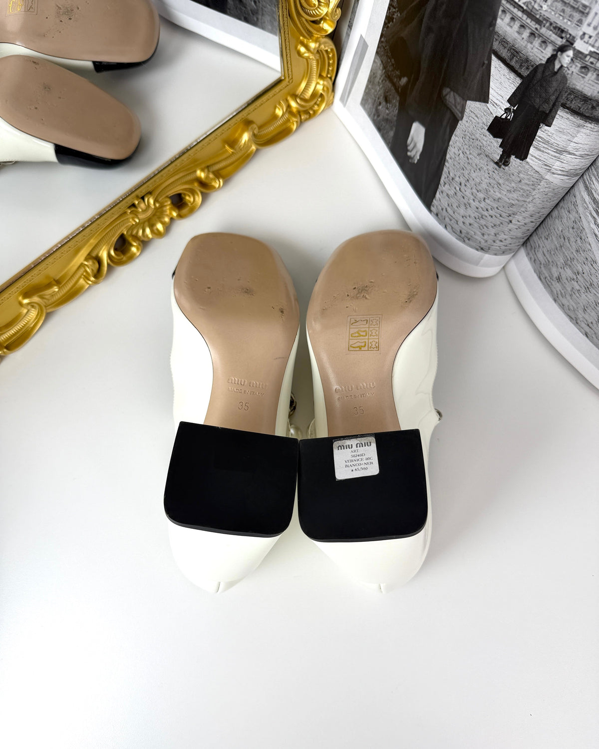 Miu Miu Bicolor Cap-Toe Mary Jane Pumps - View 5