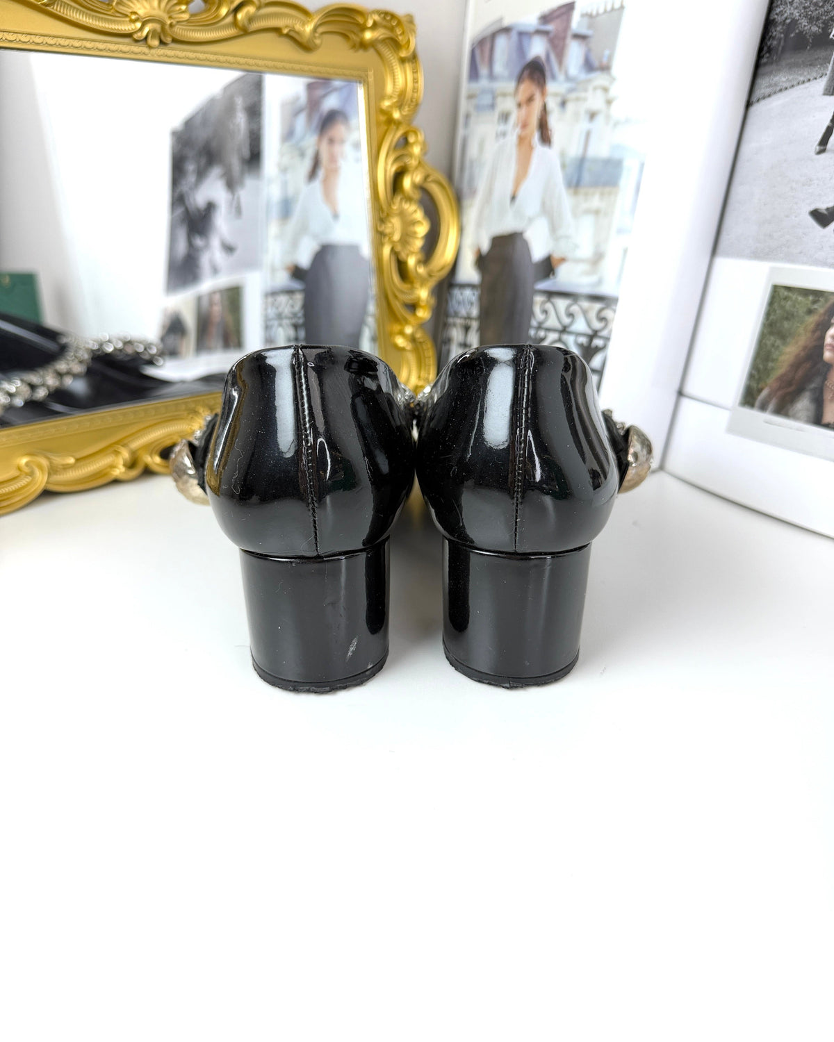 Miu Miu Crystal-Embellished Mary Jane Pumps - Black - View 4