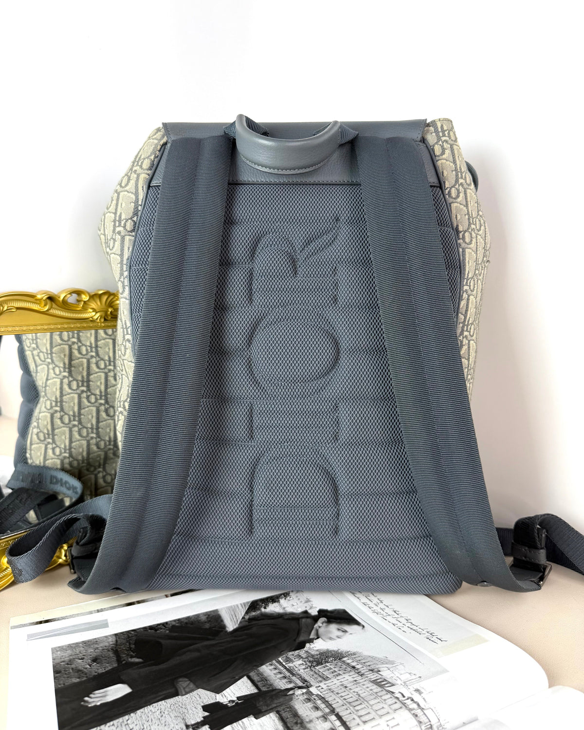 Dior Saddle Backpack with Flap - Deep Grey, Ruthenium-Finish - View 2