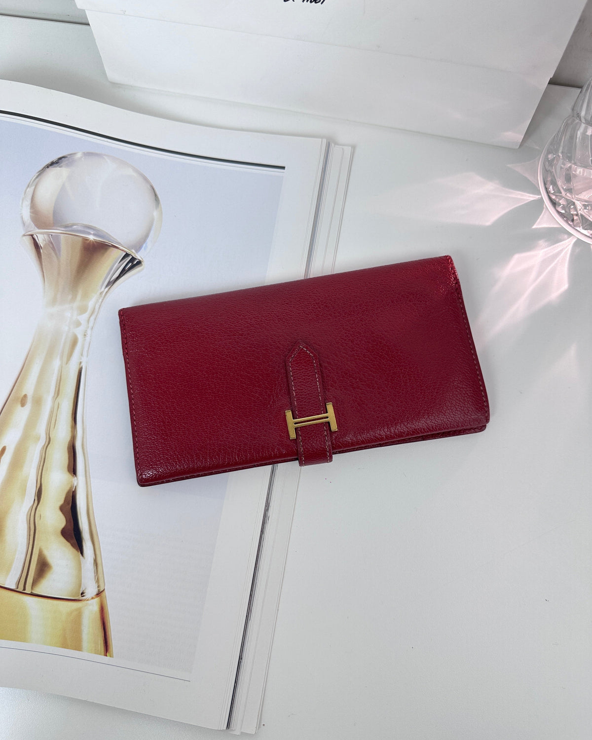 Hermès Béarn Wallet - Rouge H - View 1