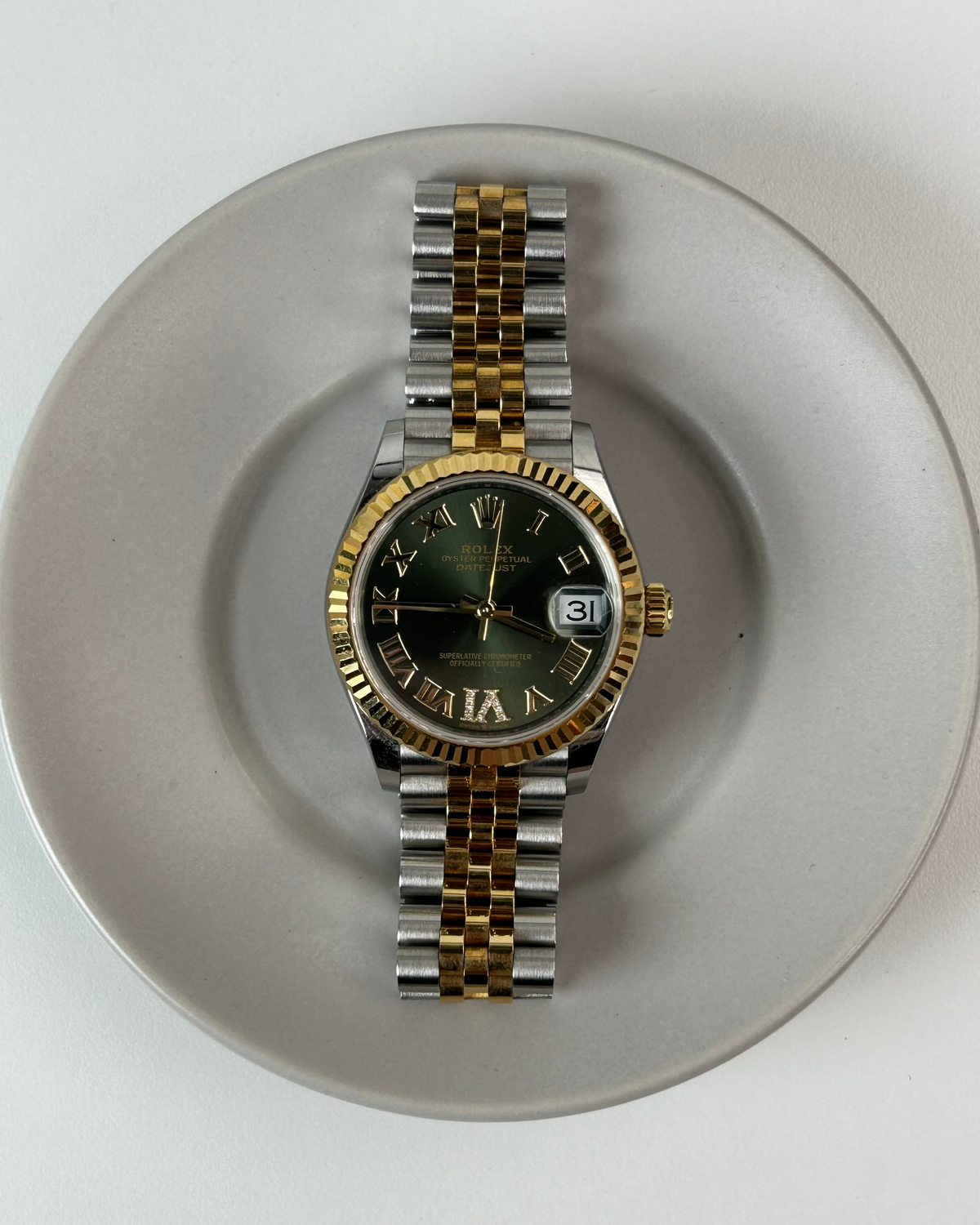 Rolex Oyster Perpetual Datejust Watch - Olive Green Dial - View 1