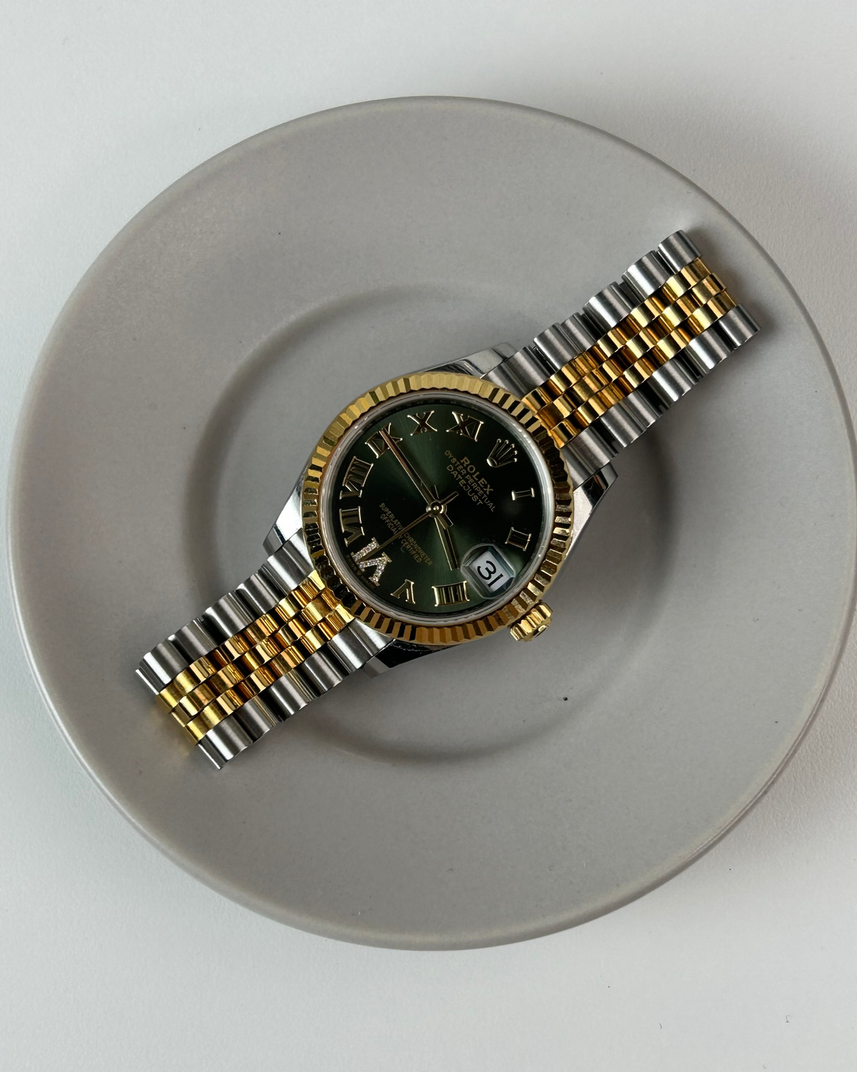 Rolex Oyster Perpetual Datejust Watch - Olive Green Dial - View 4