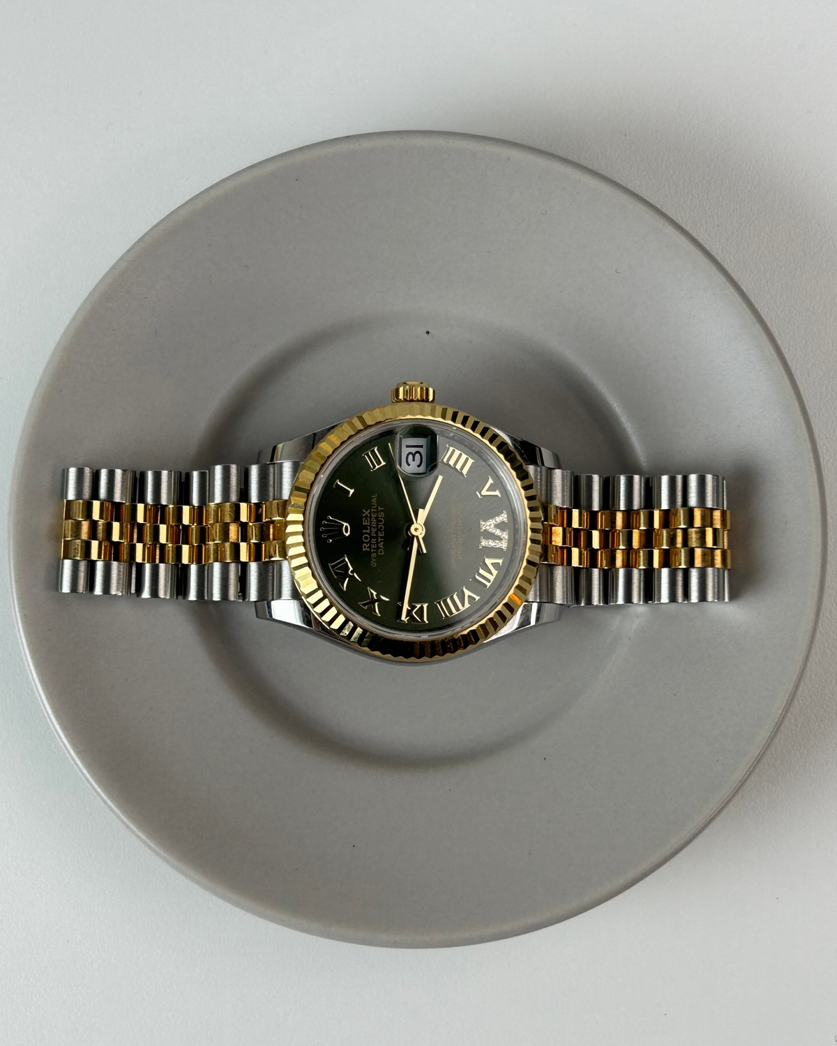 Rolex Oyster Perpetual Datejust Watch - Olive Green Dial - View 5
