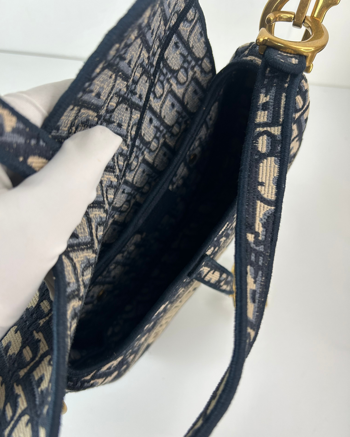 Dior Saddle Bag - Navy Blue - View 7