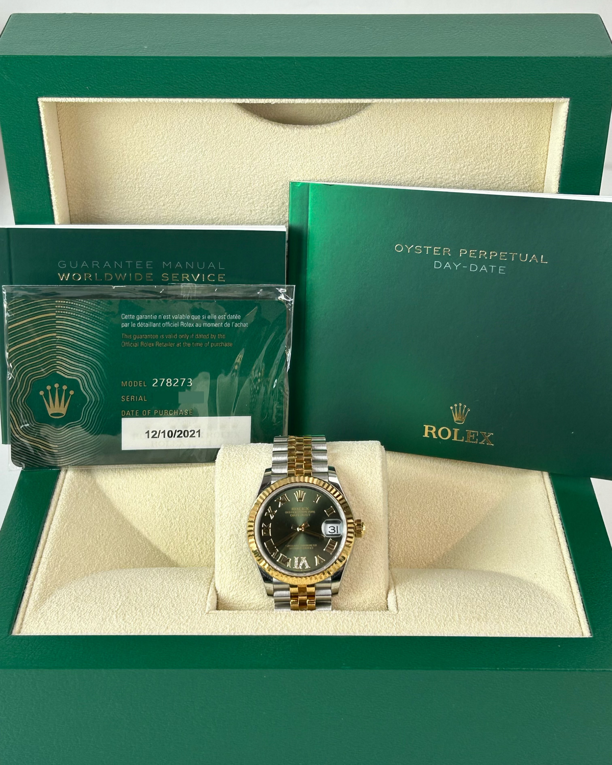 Rolex Oyster Perpetual Datejust Watch - Olive Green Dial - View 2