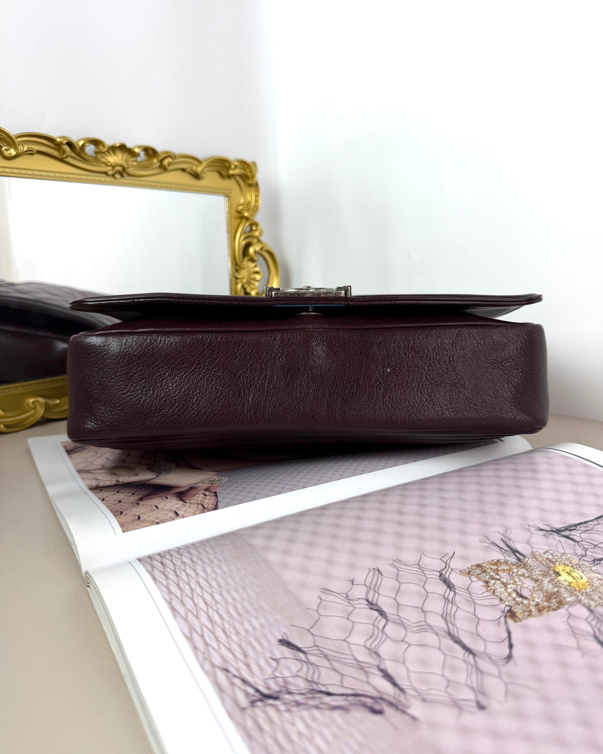 Chanel Boy Flap Bag New Medium - Burgundy Ombre - View 5