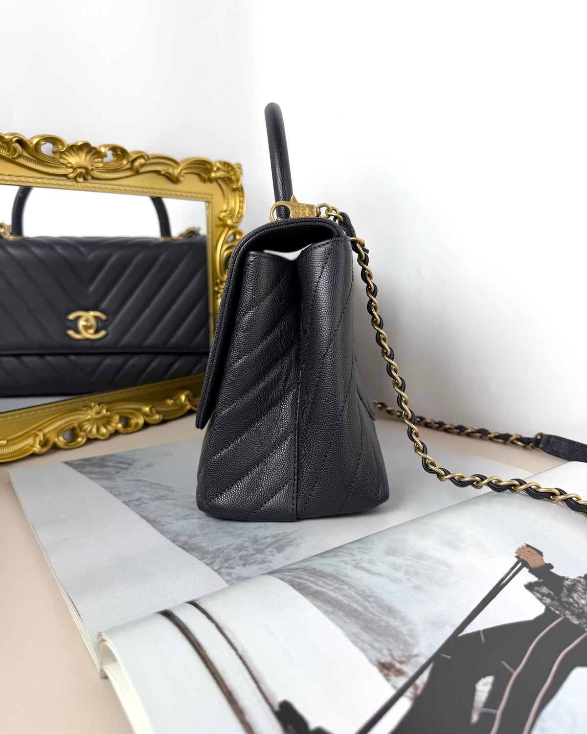 Chanel Coco Handle Bag - Black, Gold Hardware - View 3