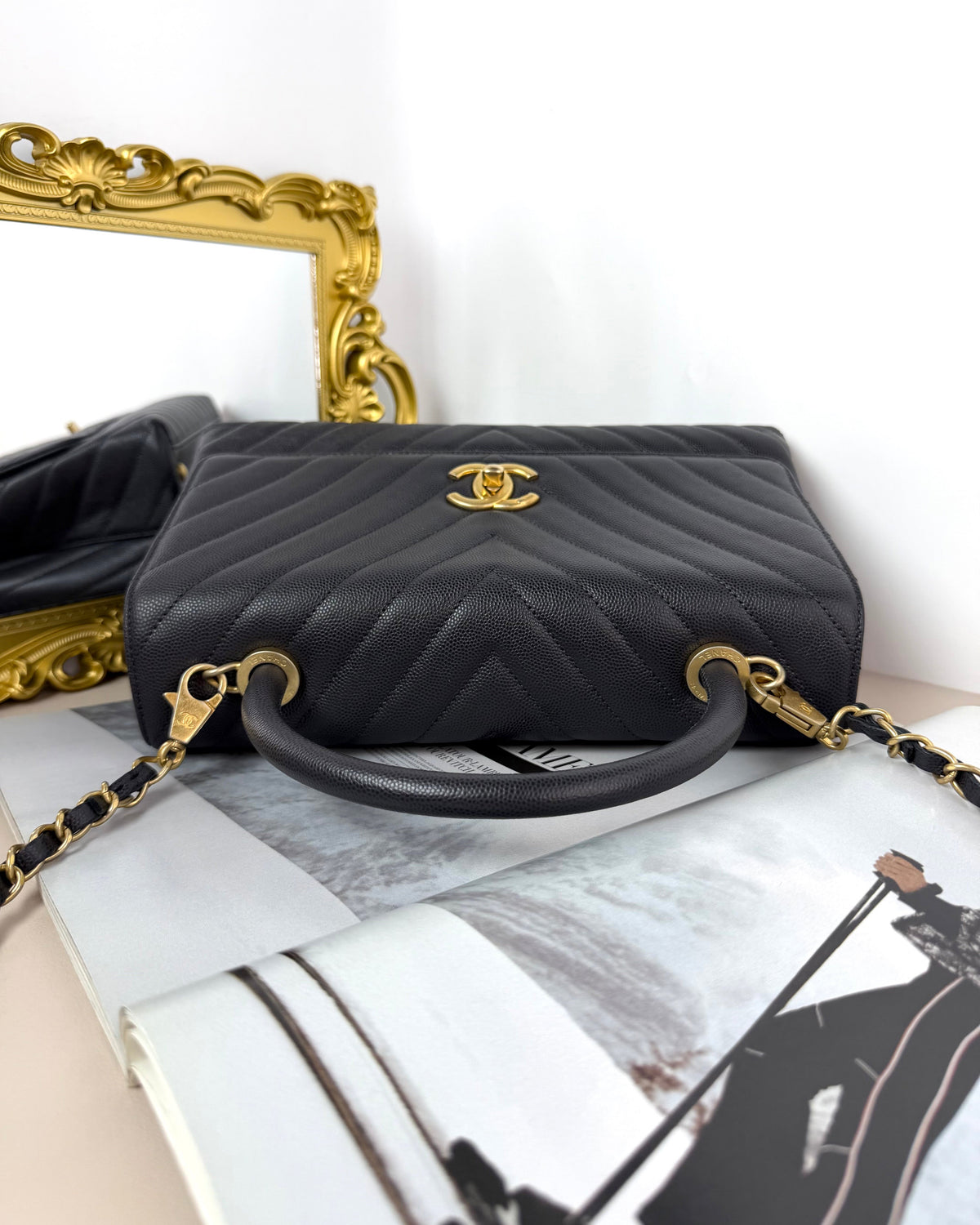 Chanel Coco Handle Bag - Black, Gold Hardware - View 6