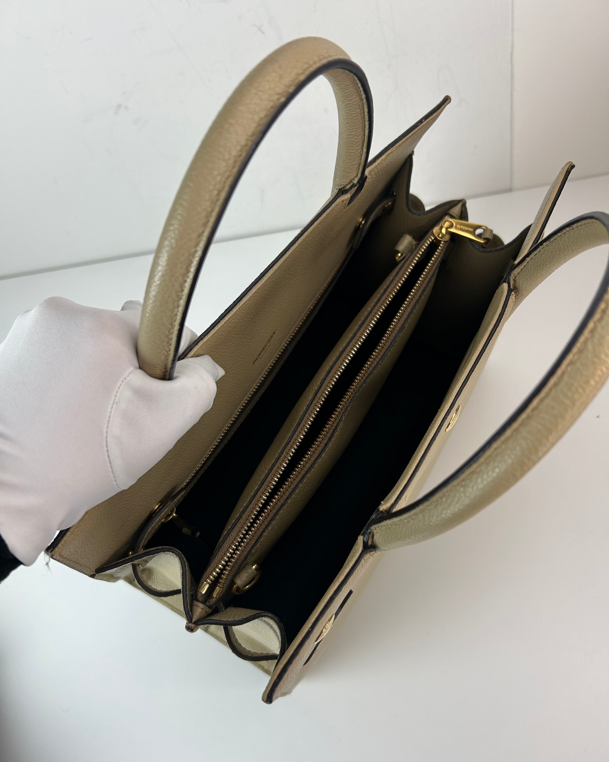 Burberry Small Two-Handle Title Bag - Light Beige - View 7