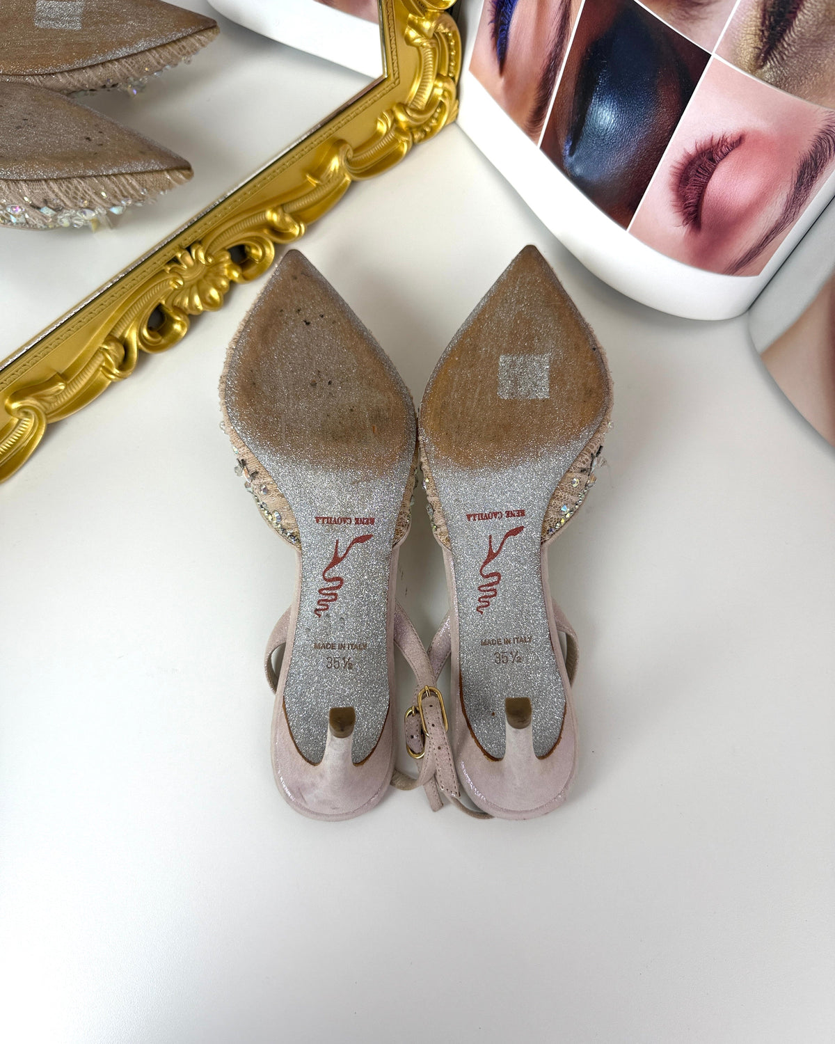 René Caovilla Chandelier Slingback Pumps - Beige/ Light Gold/ Nude - View 5