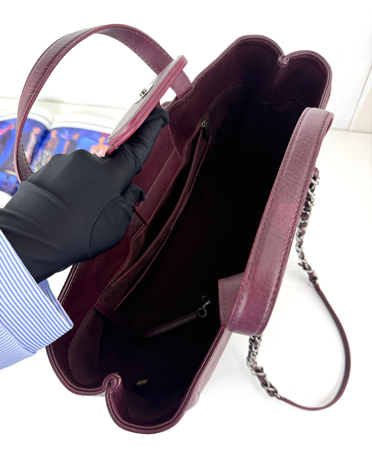 Chanel Quilted Grained Calfskin Shopping Tote - View 7