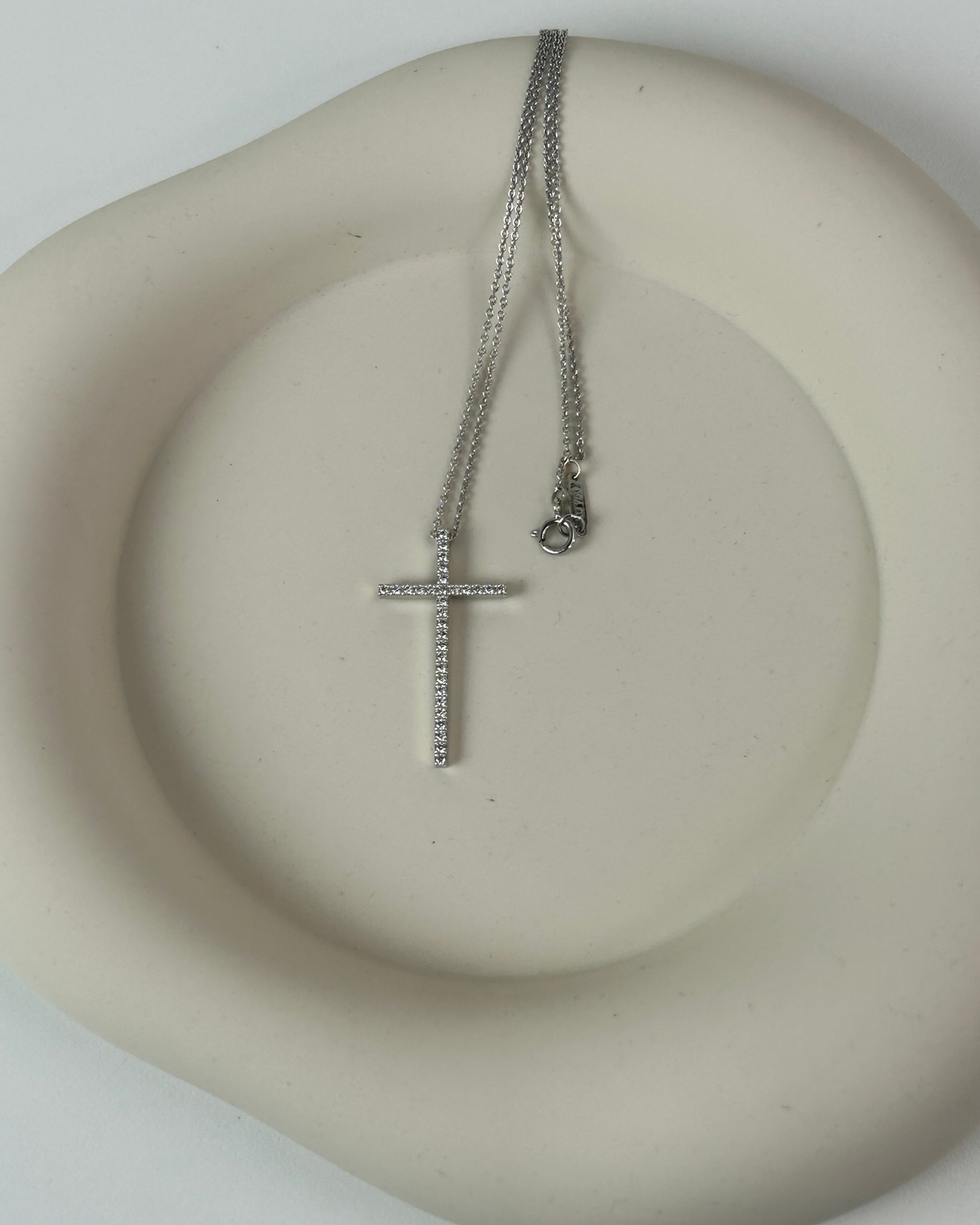 Tiffany & Co. Platinum and Diamond Cross Pendant Necklace - Silver - View 4