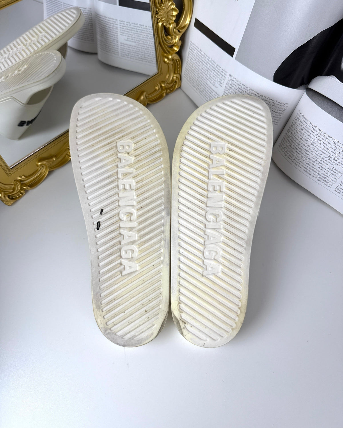 Balenciaga Pool Slide Sandal - White - View 5