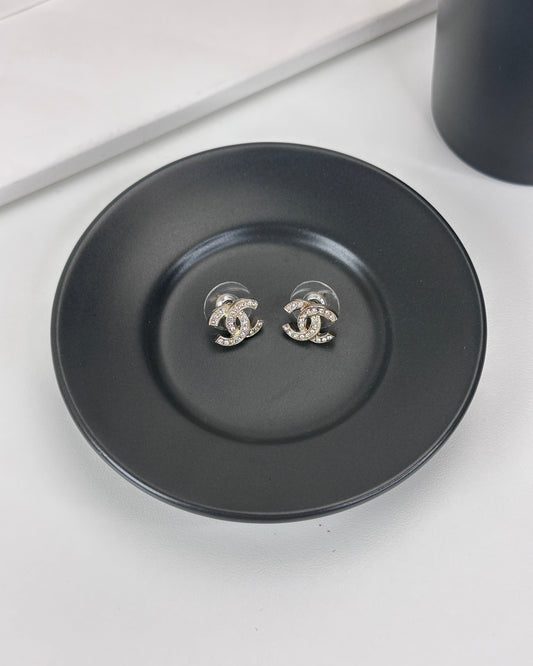 Chanel CC Logo Earrings - Silver-Tone - View 1