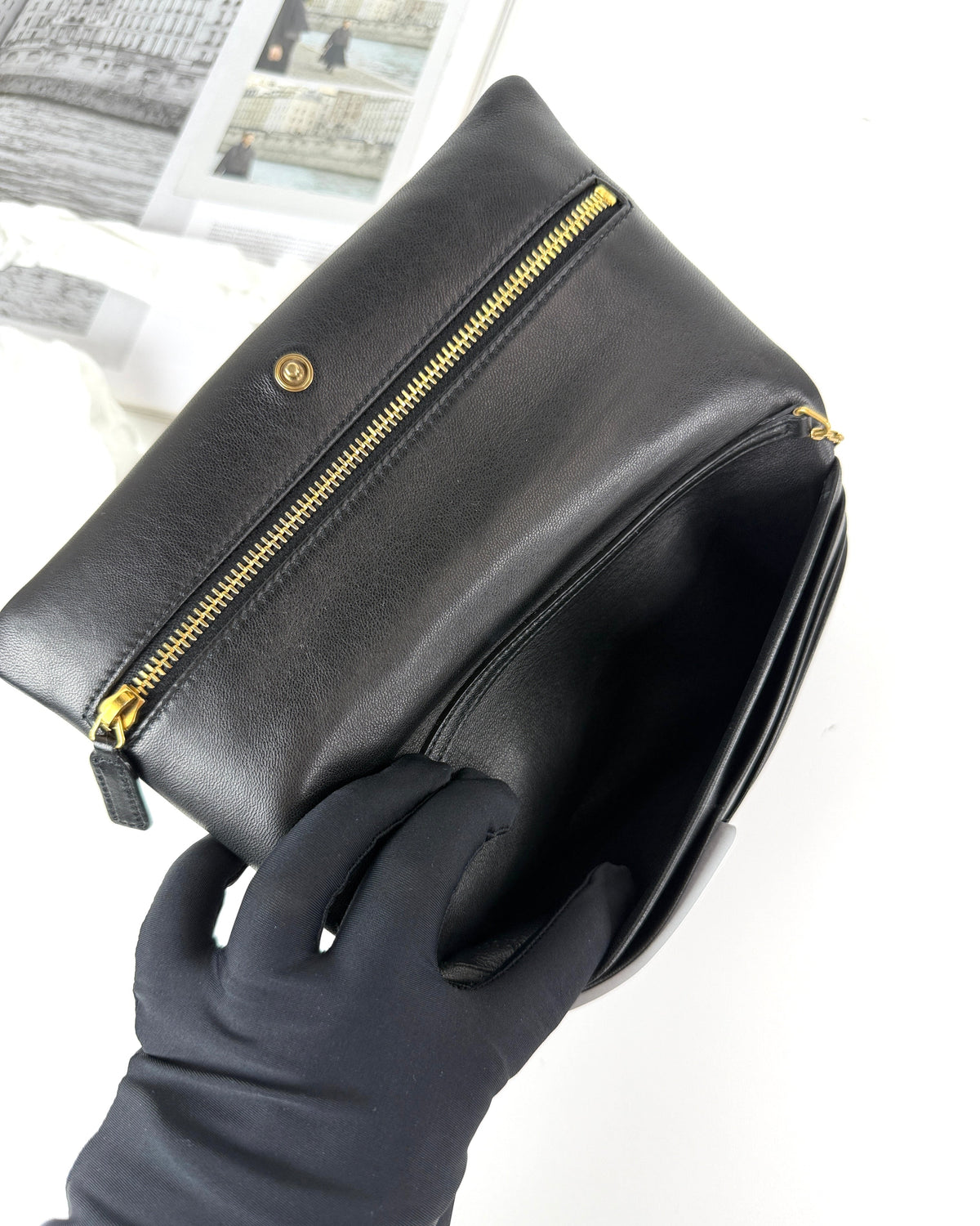 Saint Laurent Calypso Padded Leather Wallet on Chain - View 7