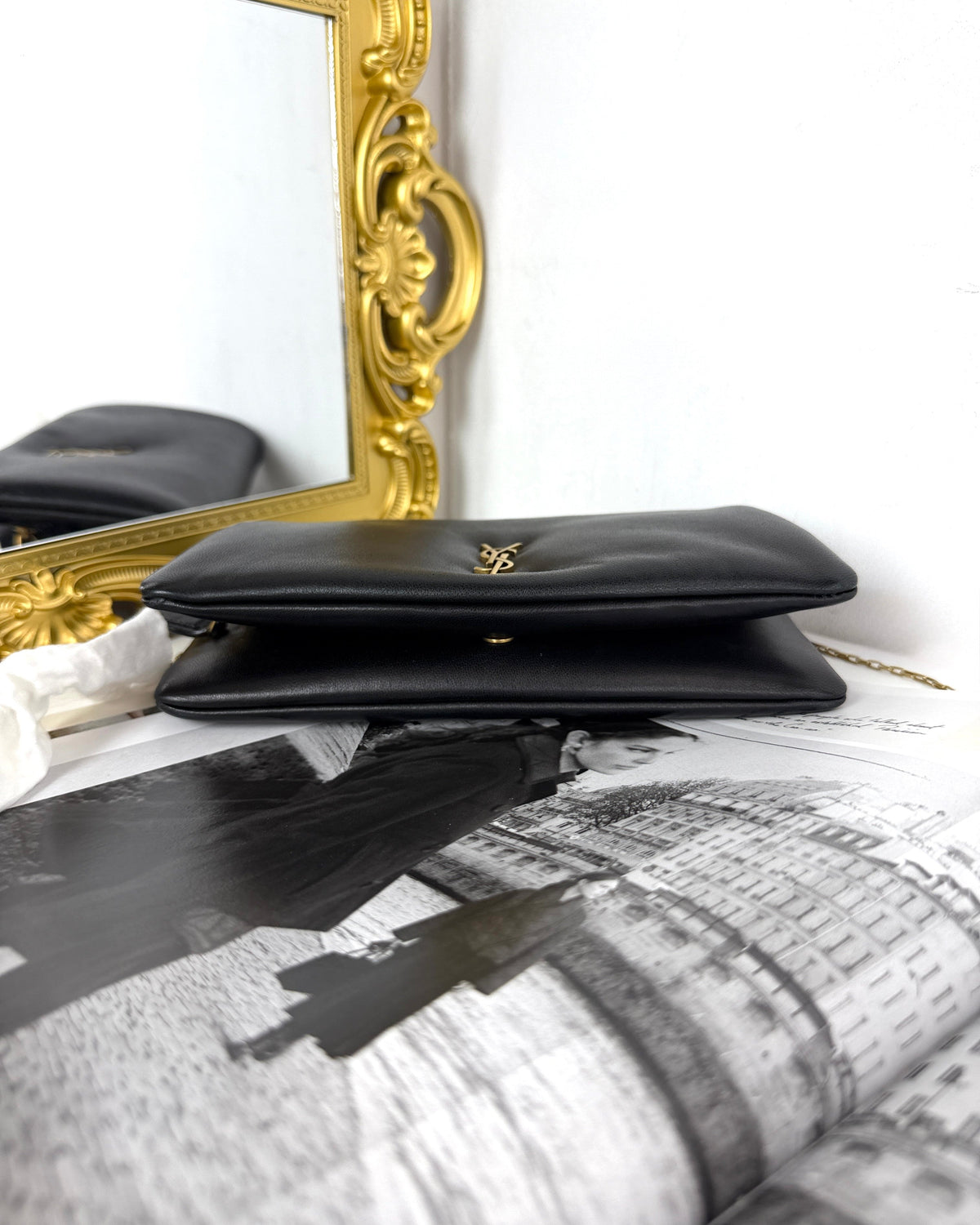 Saint Laurent Calypso Padded Leather Wallet on Chain - View 5