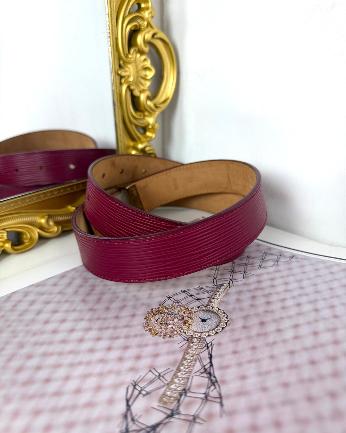 Louis Vuitton Initiales Belt - Raspberry - View 2