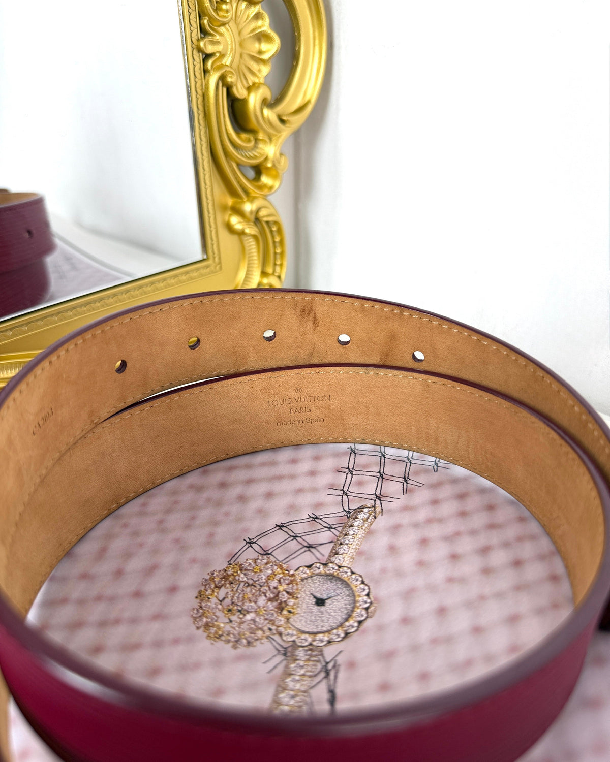 Louis Vuitton Initiales Belt - Raspberry - View 3