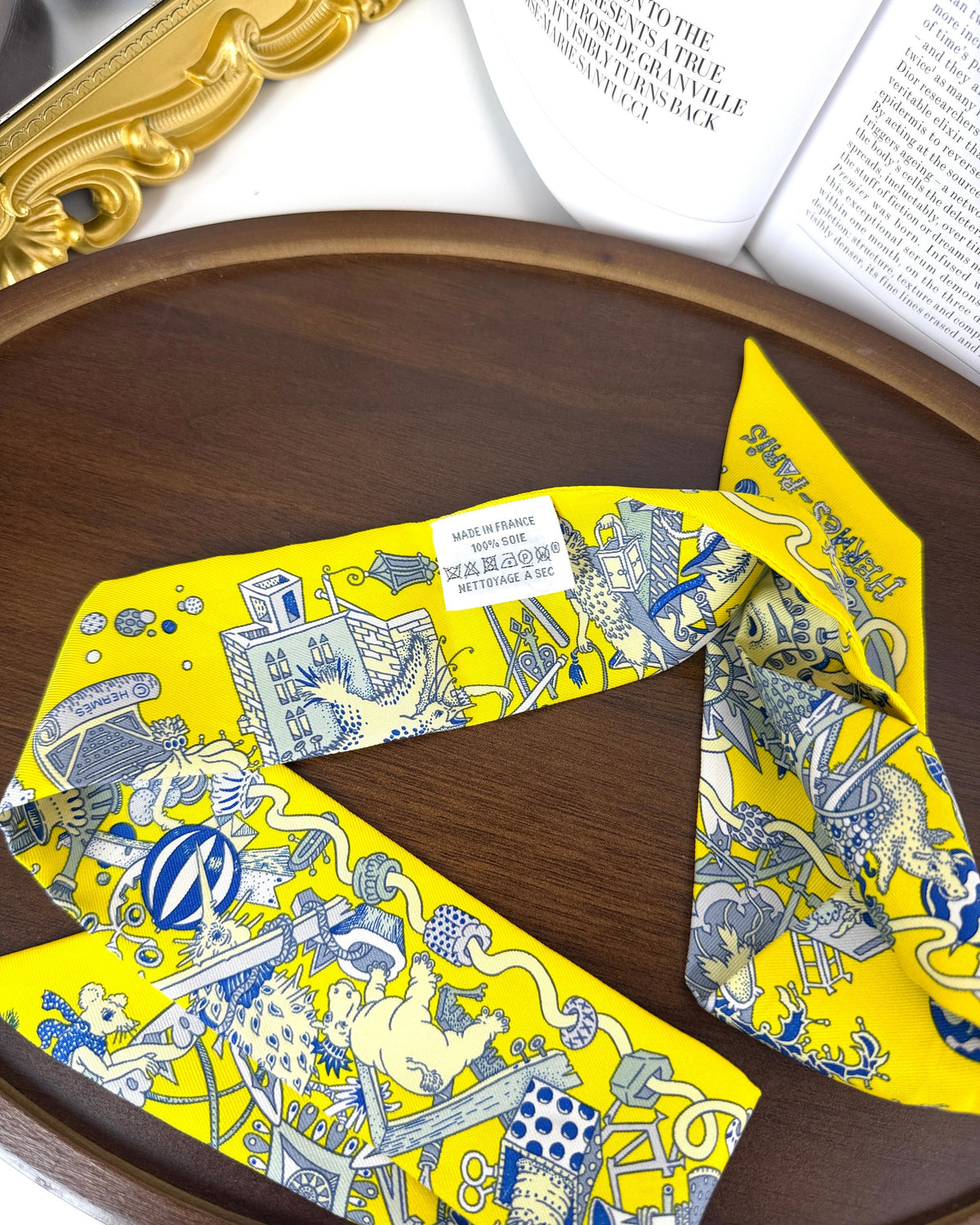 Hermès La Folle Parade Twilly - Jaune Vif, Bleu, Gris - View 3