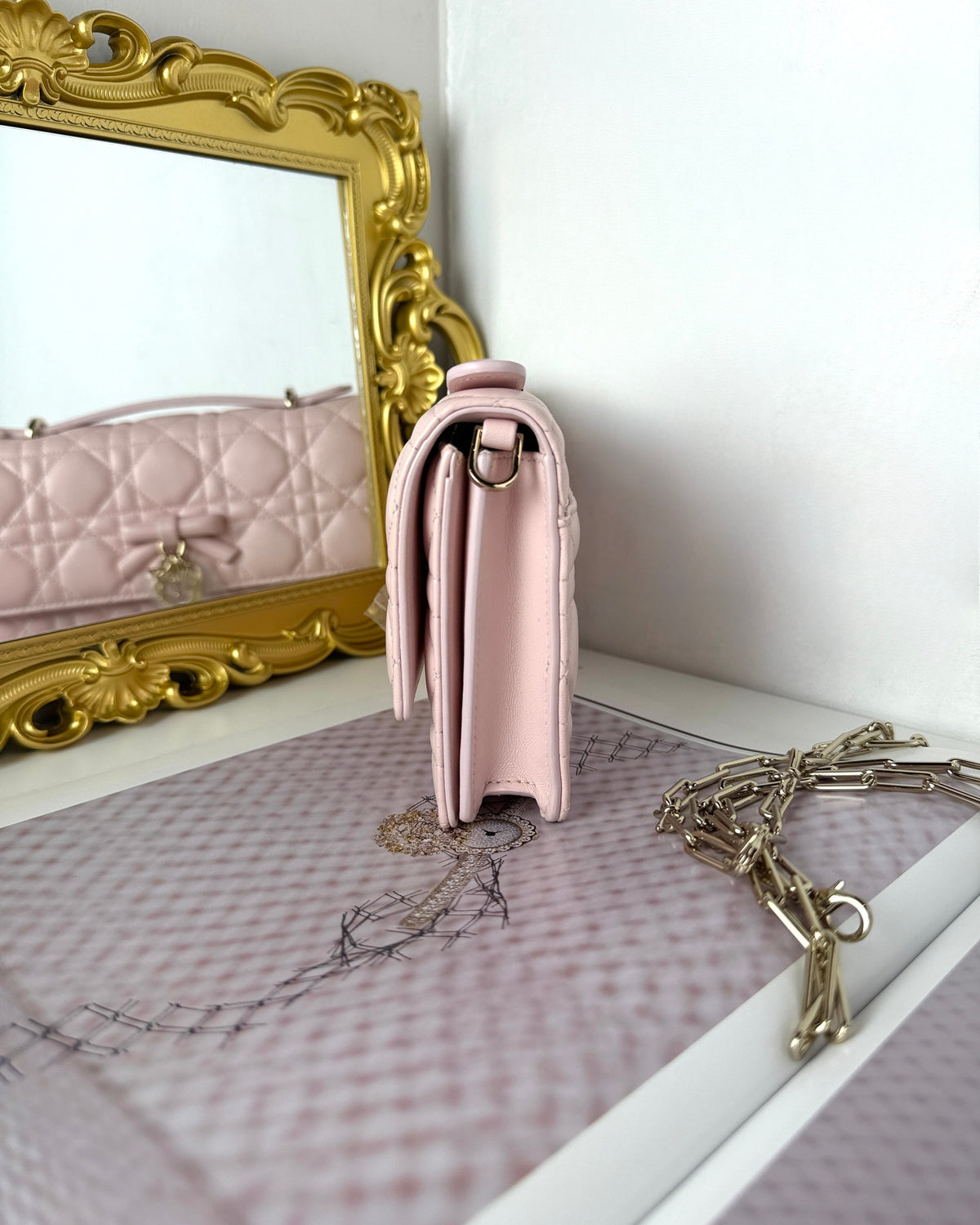 Dior My Dior Mini Bag with Bow - Soupir Pink - View 4