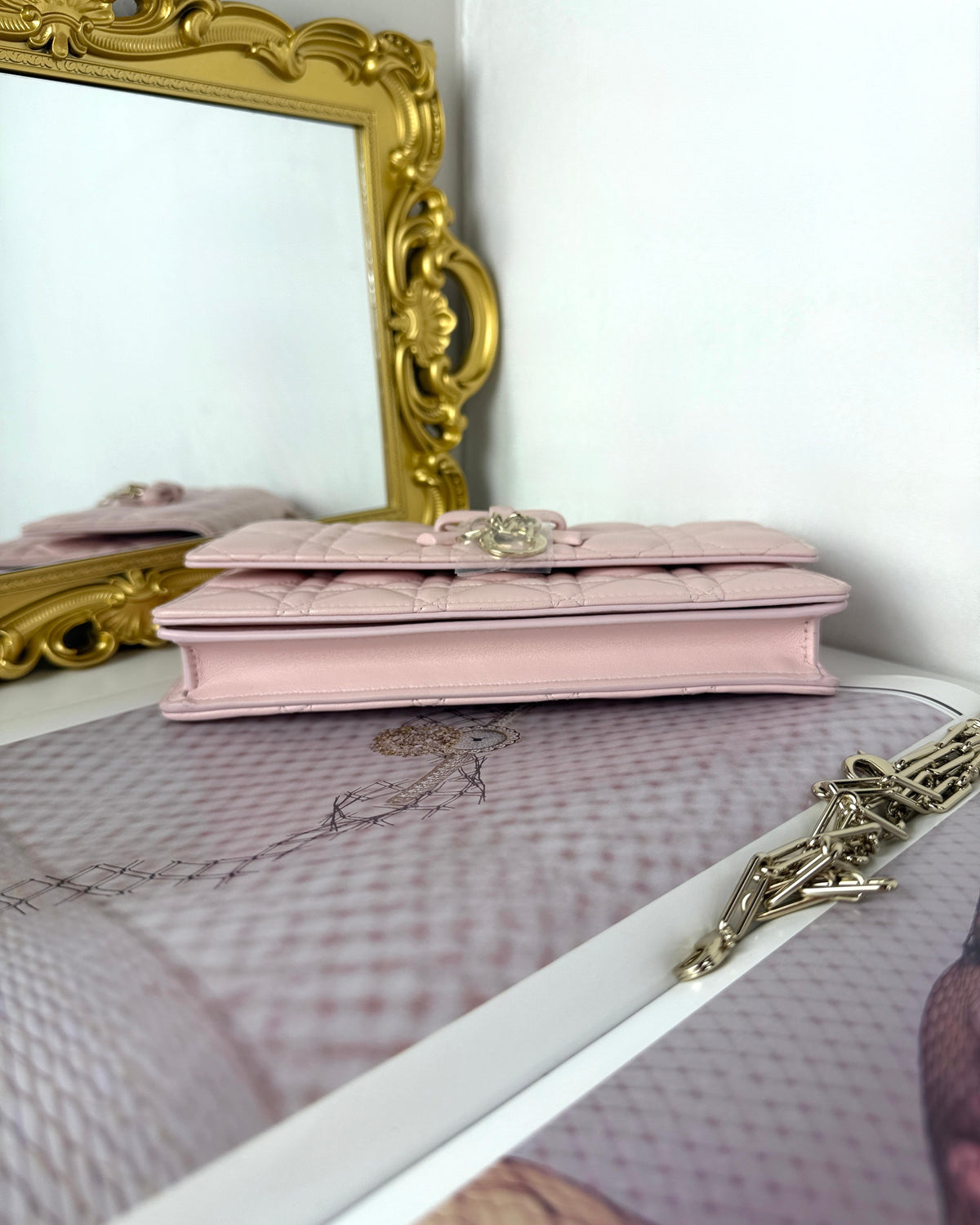Dior My Dior Mini Bag with Bow - Soupir Pink - View 5