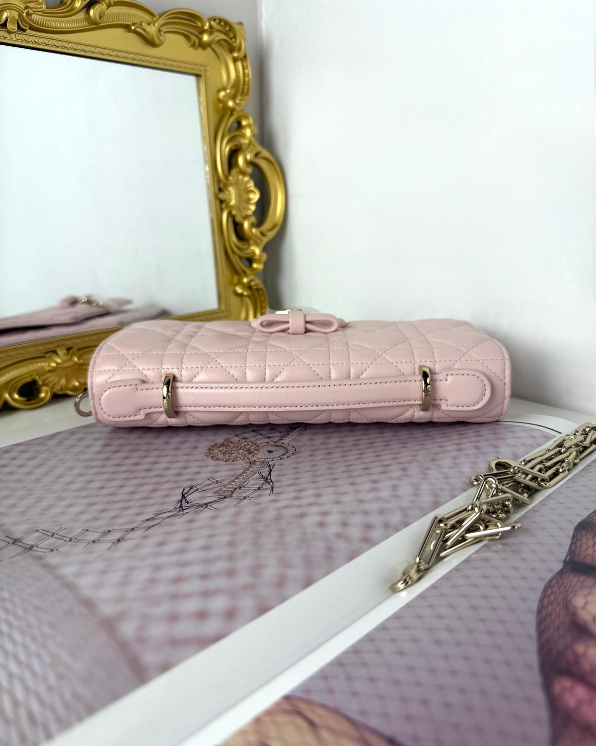 Dior My Dior Mini Bag with Bow - Soupir Pink - View 6