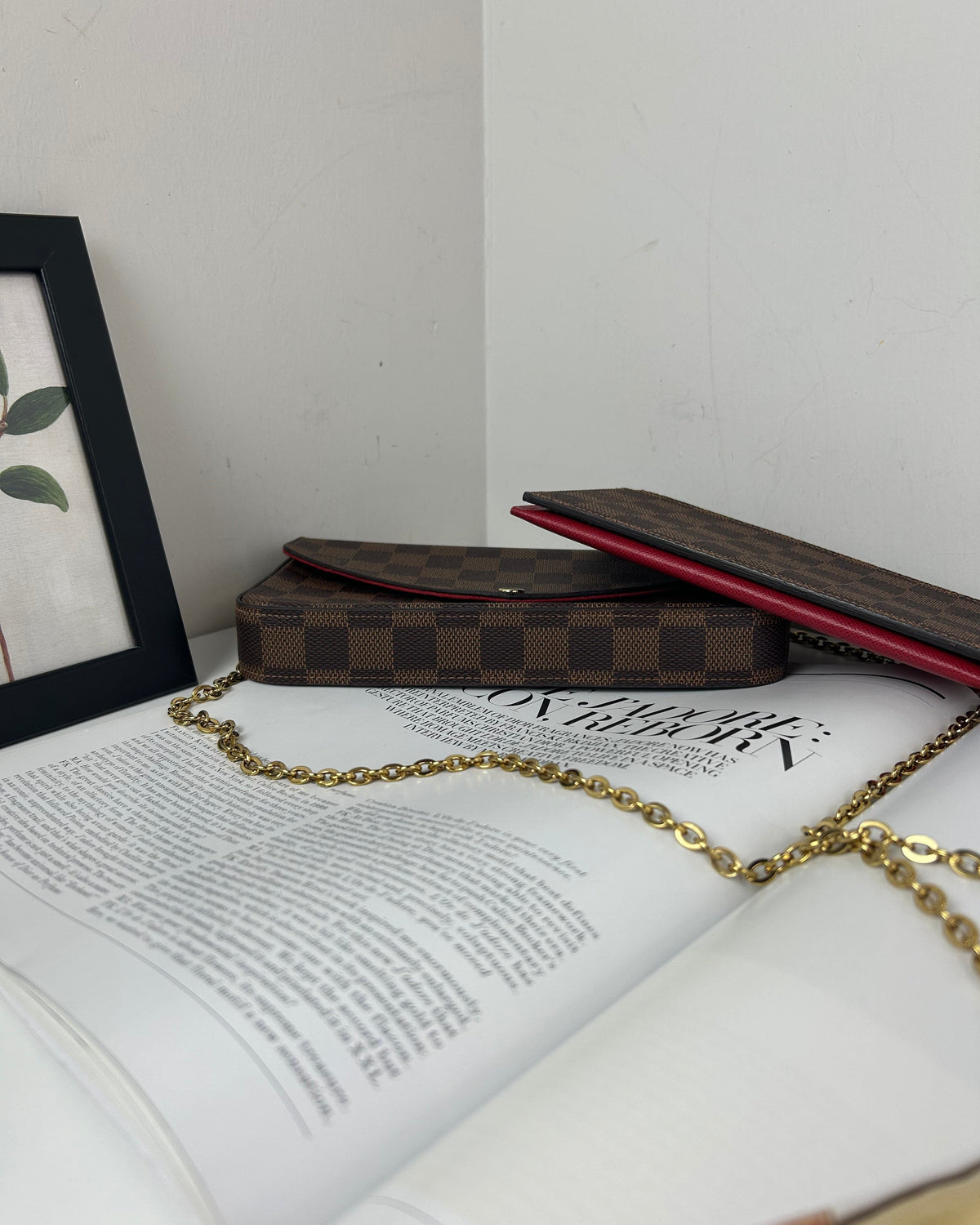 Louis Vuitton Félicie Pochette - Damier Ebene, Cerise Red - View 5