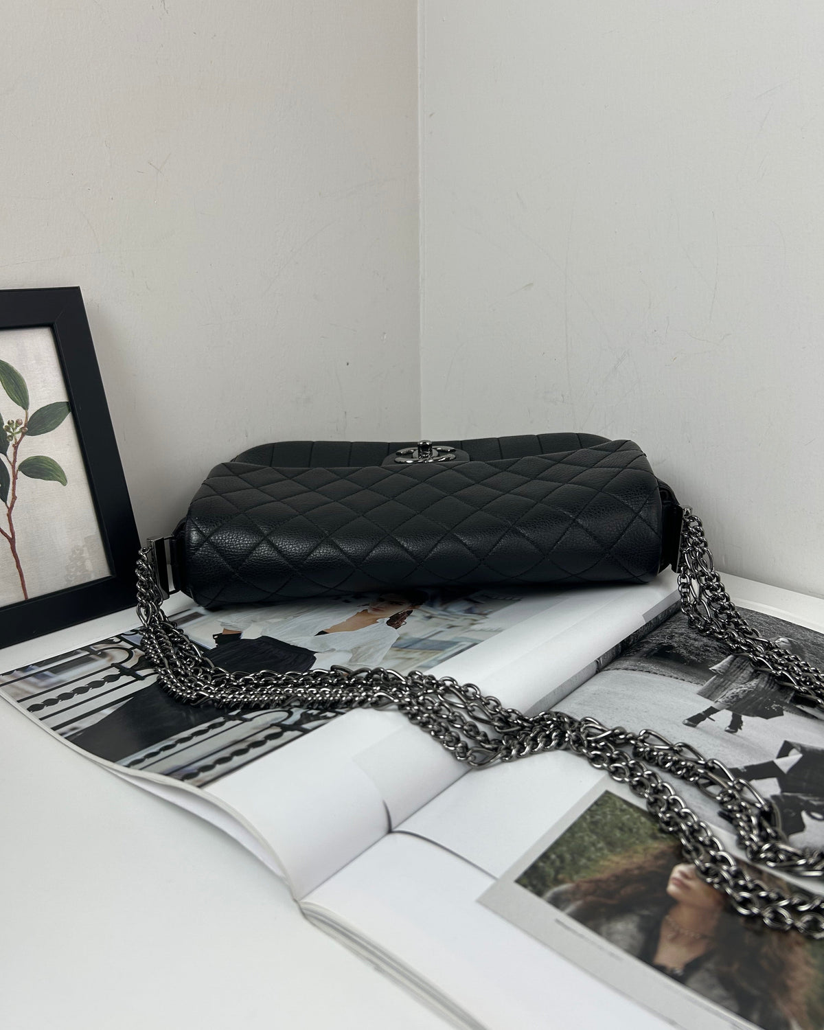 Chanel Multi Chain Flap Bag - Black With Ruthenium-Finish - View 6