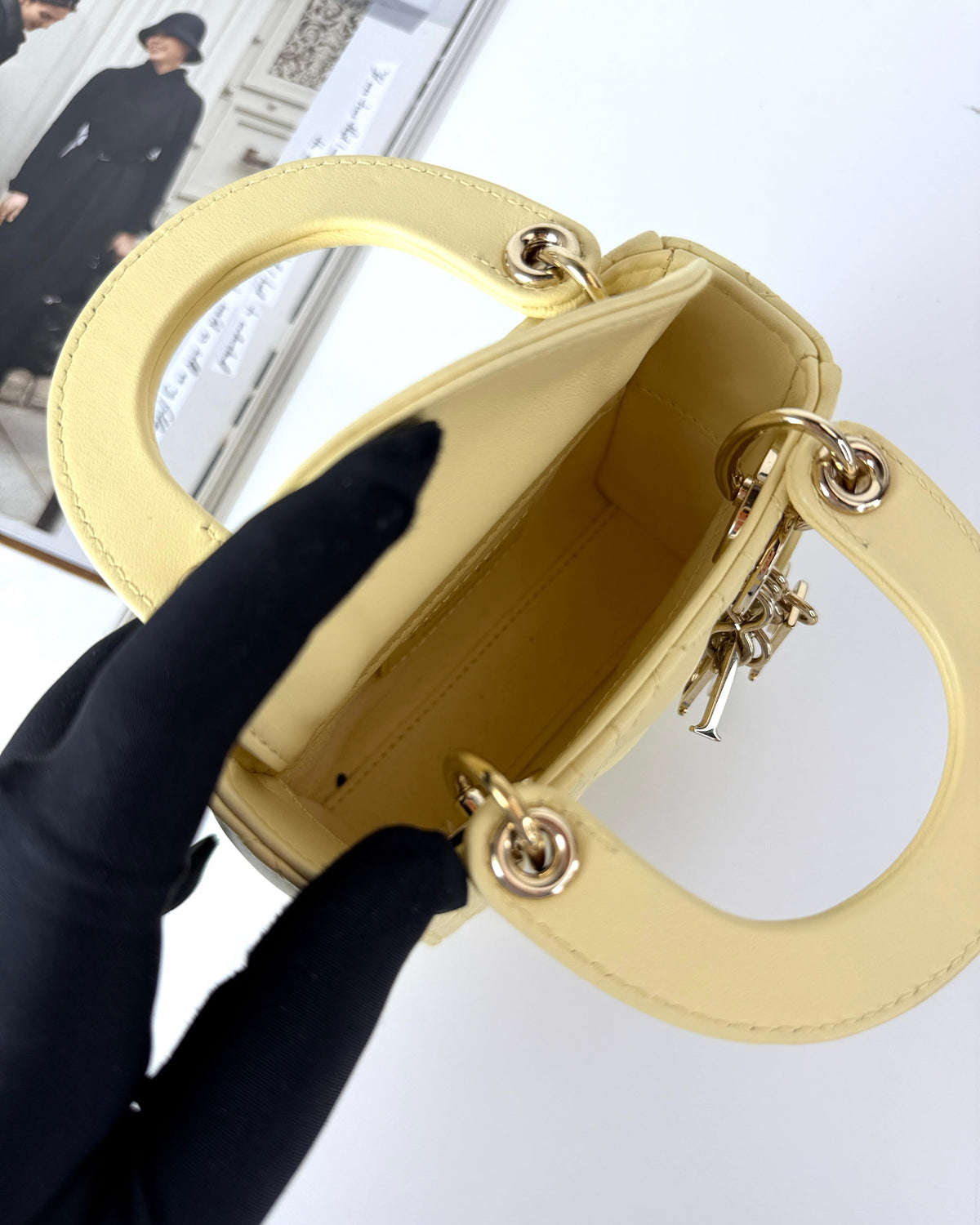Dior Lady Dior Micro Bag - Pale Yellow - View 7