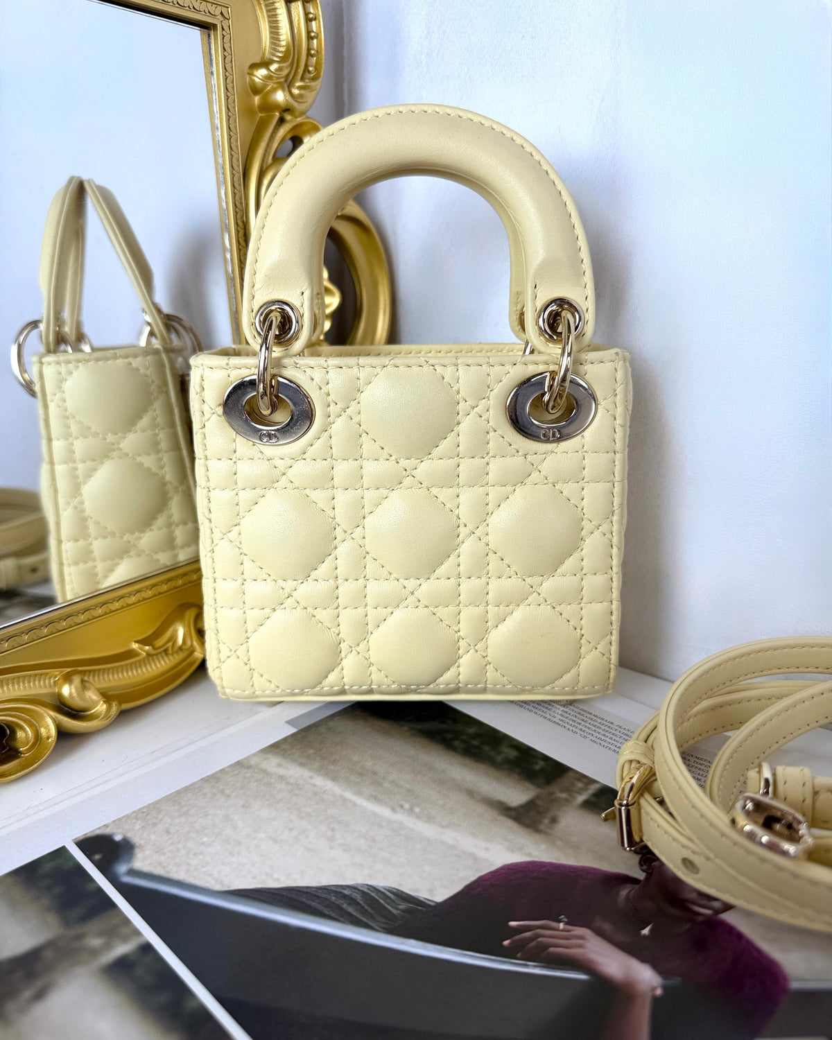 Dior Lady Dior Micro Bag - Pale Yellow - View 2