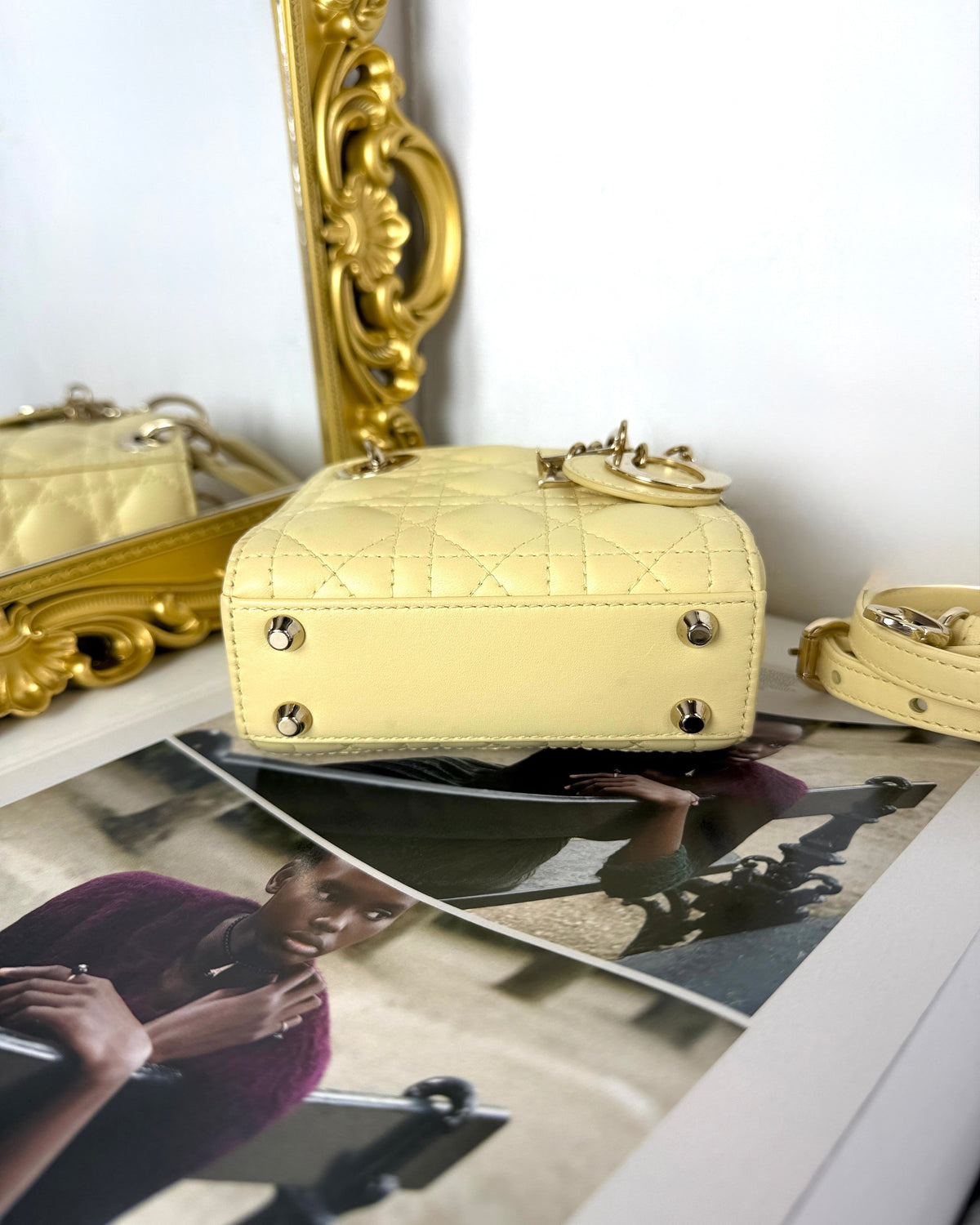 Dior Lady Dior Micro Bag - Pale Yellow - View 5
