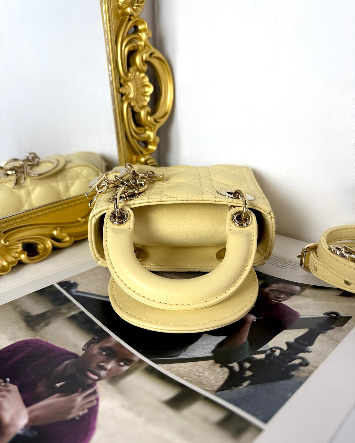 Dior Lady Dior Micro Bag - Pale Yellow - View 6