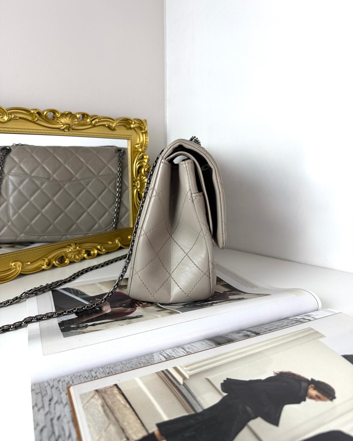 Chanel 2.55 Reissue Flap Bag - Light Grey - View 4