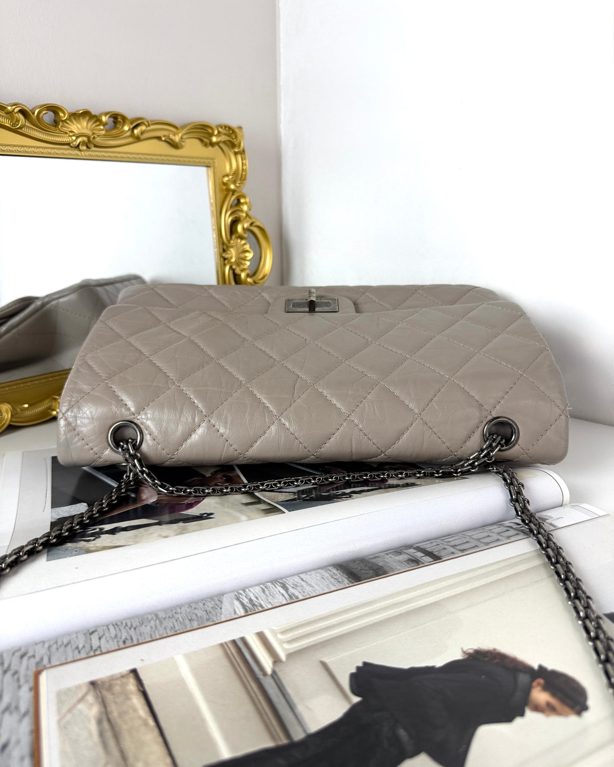 Chanel 2.55 Reissue Flap Bag - Light Grey - View 6