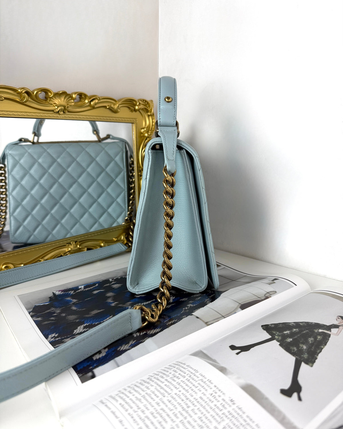 Chanel Rita Top Handle Flap Bag - Pale Blue - View 3