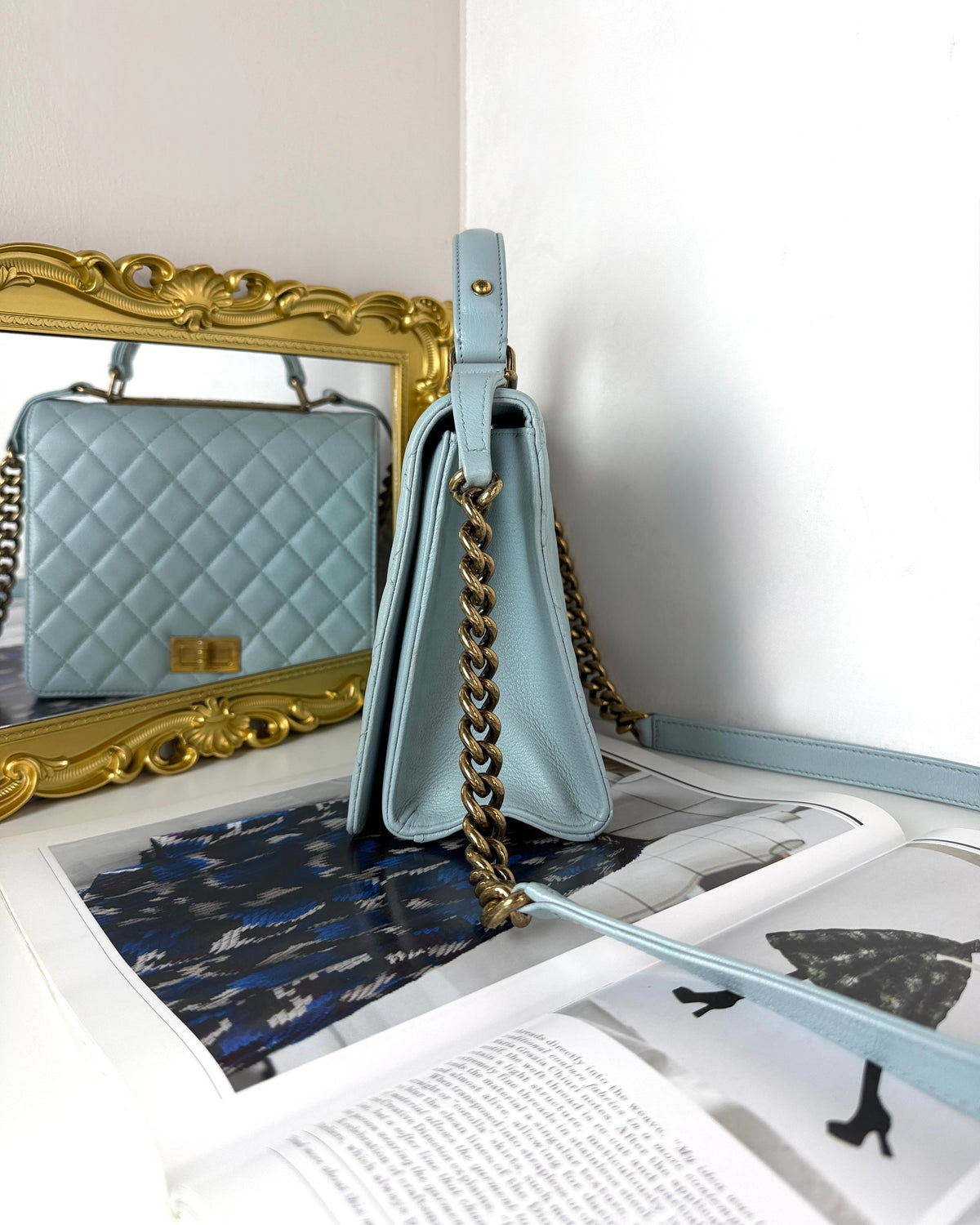 Chanel Rita Top Handle Flap Bag - Pale Blue - View 4