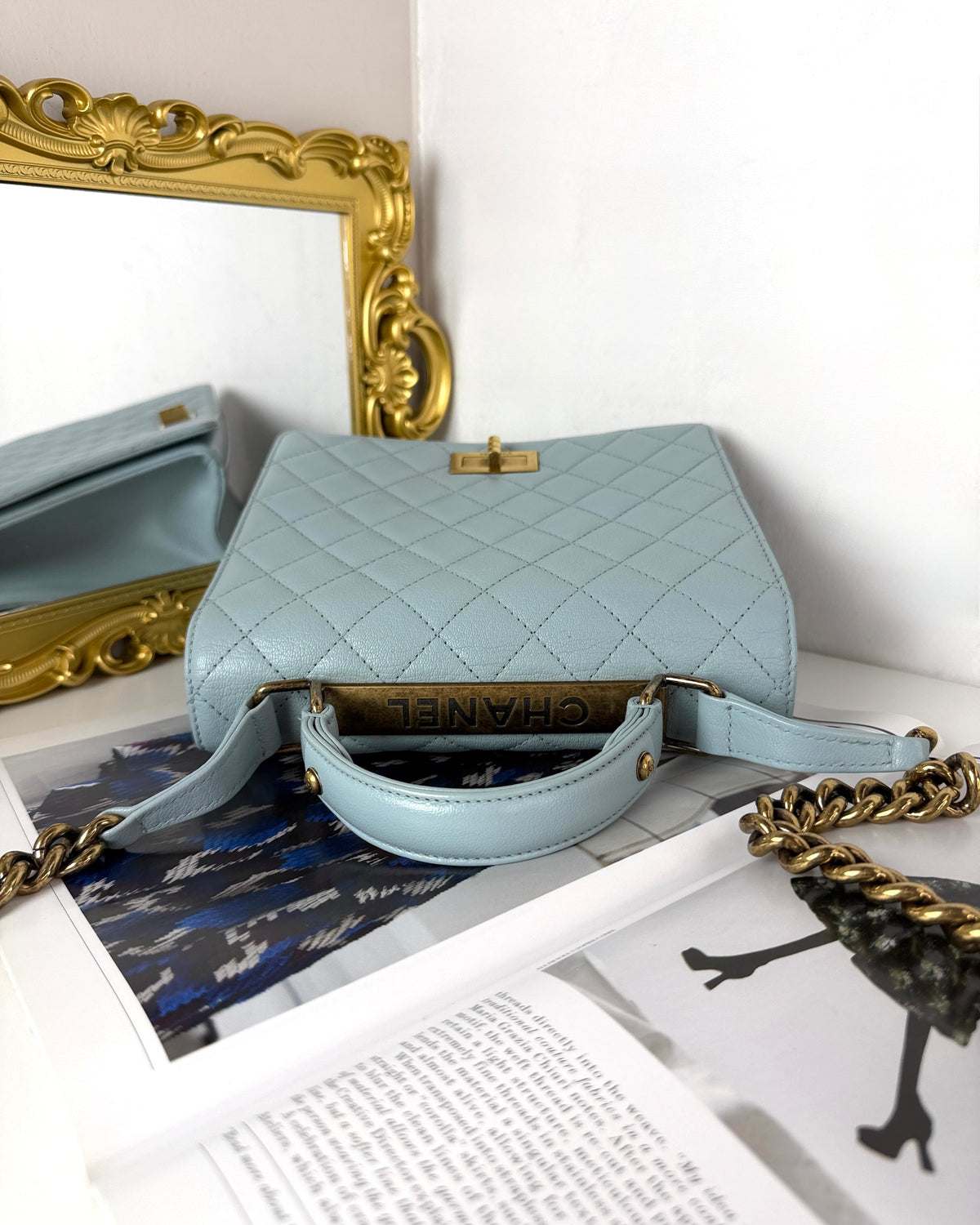 Chanel Rita Top Handle Flap Bag - Pale Blue - View 6