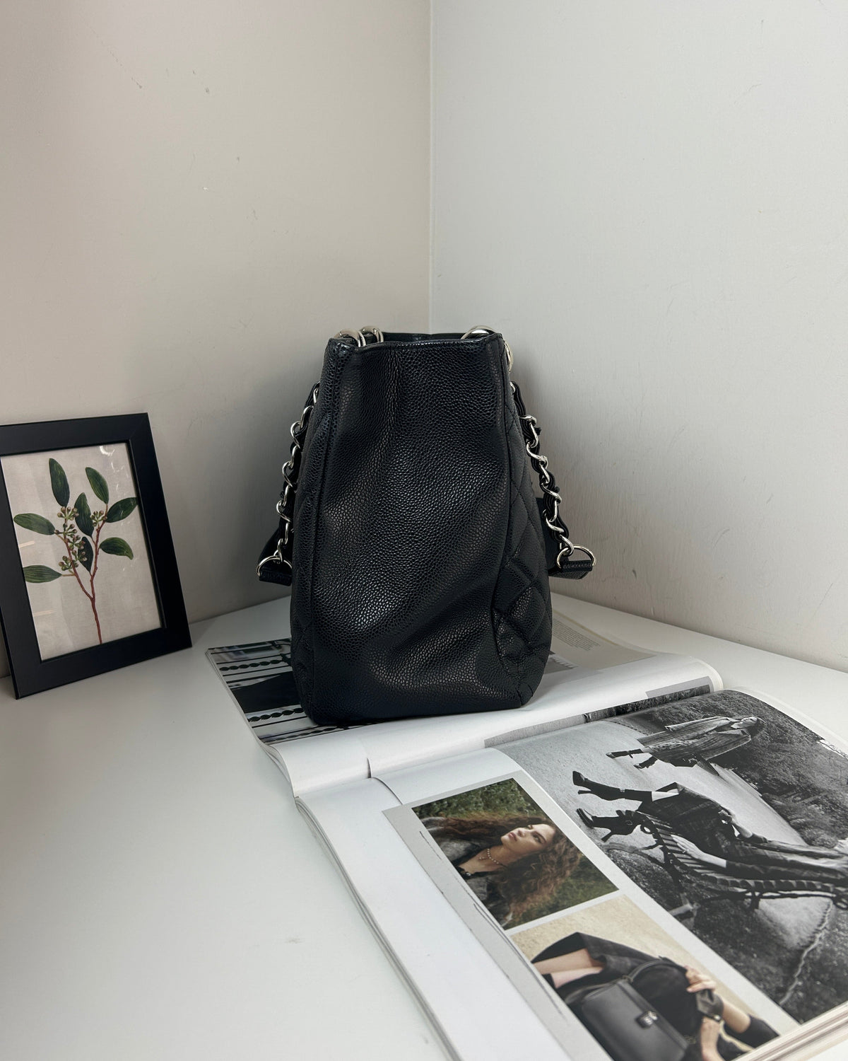 Chanel Grand Shopping Tote - Black With Silver Hardware - View 4