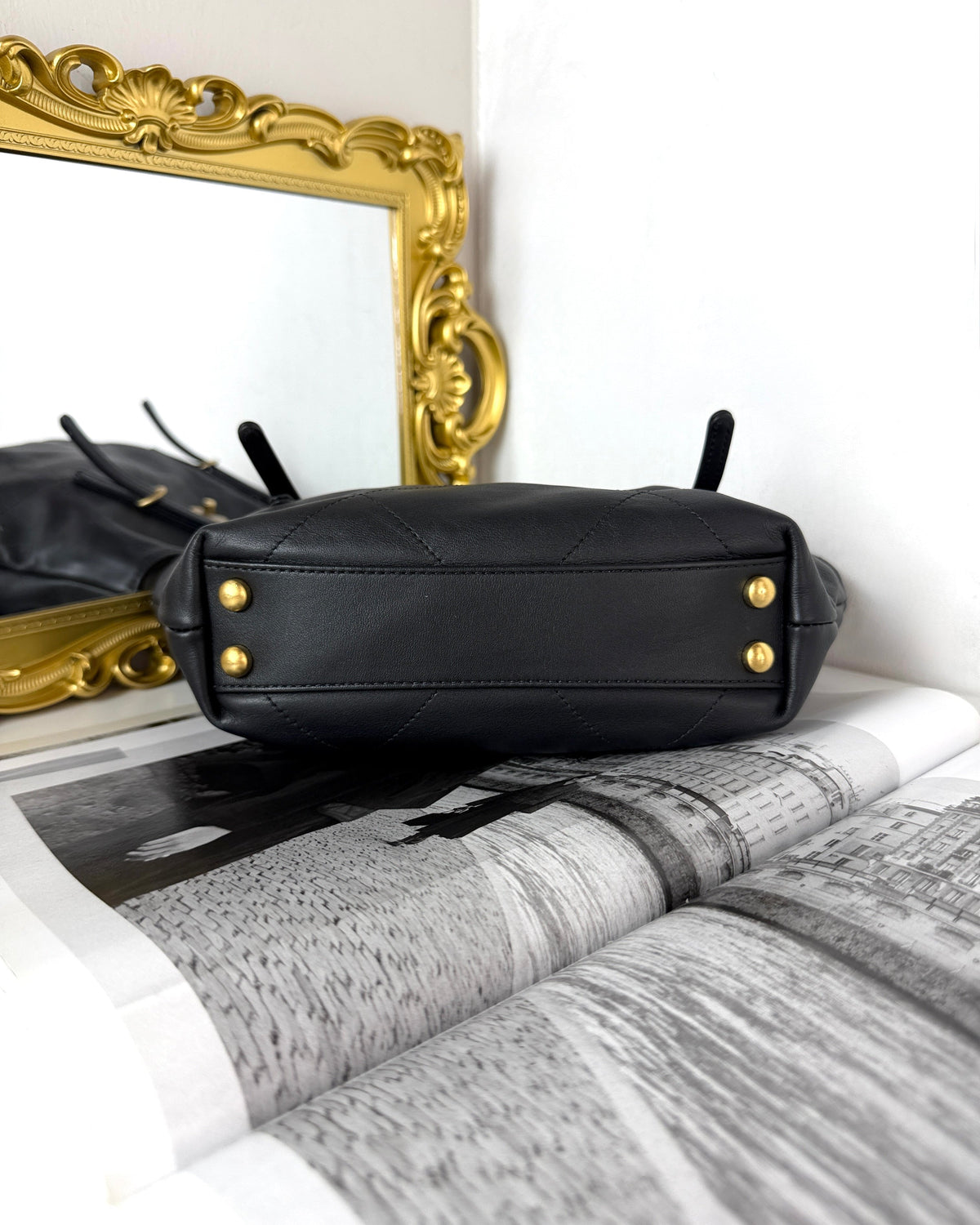 Chanel 25S Maxi Hobo - Black With Gold Hardware - View 5