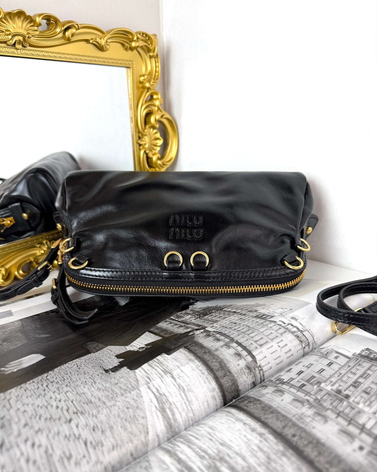 Miu Miu Caprice Leather Clutch - View 6