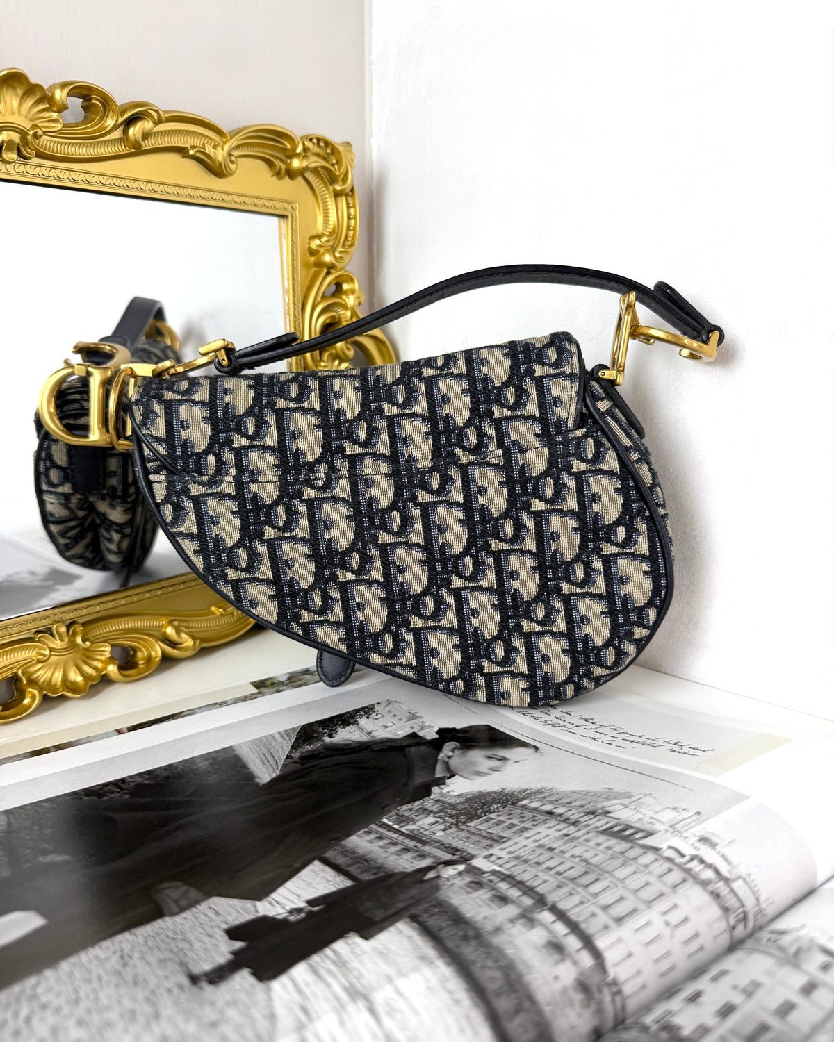 Dior Saddle Bag - Blue Dior Oblique - View 2