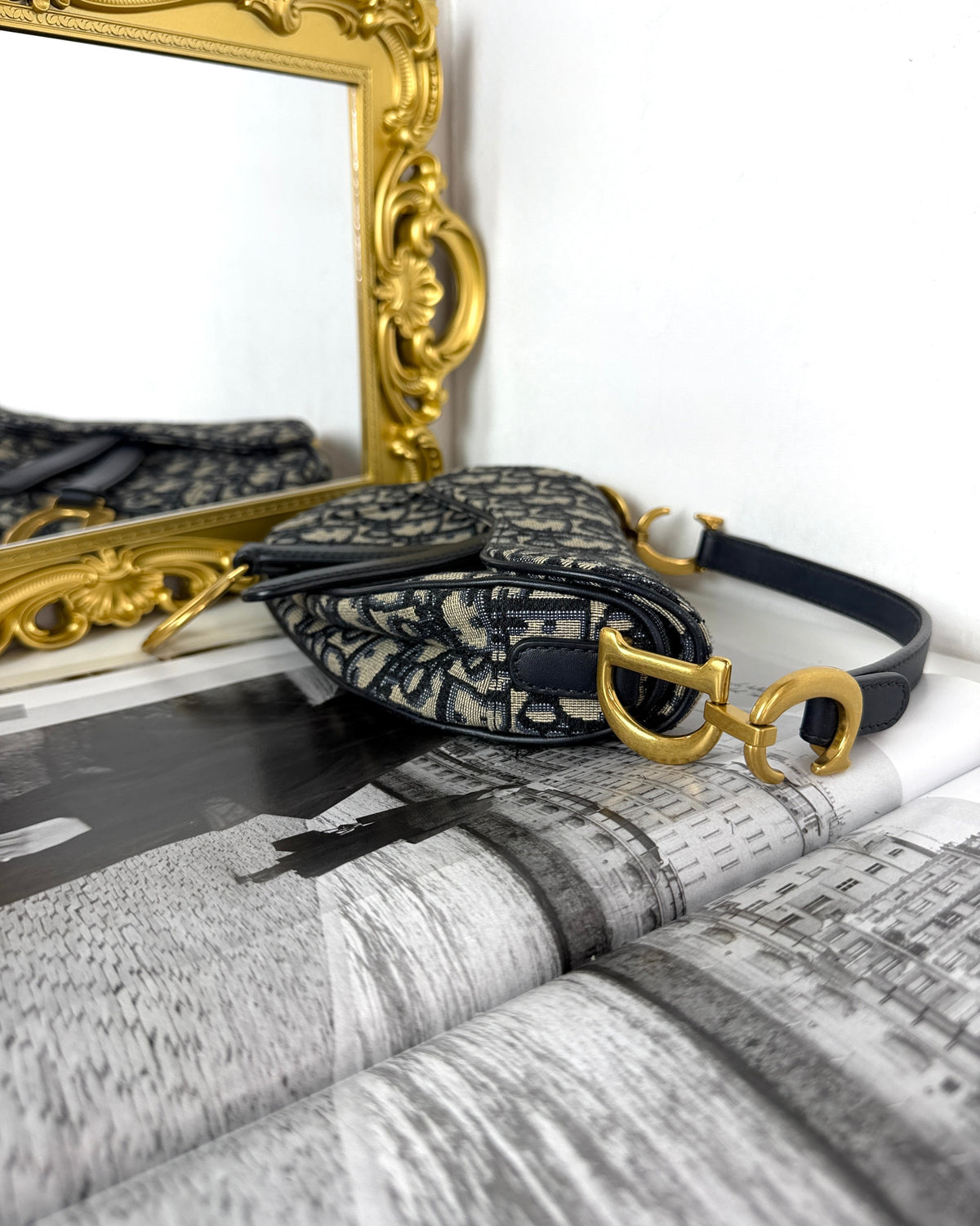 Dior Saddle Bag - Blue Dior Oblique - View 3