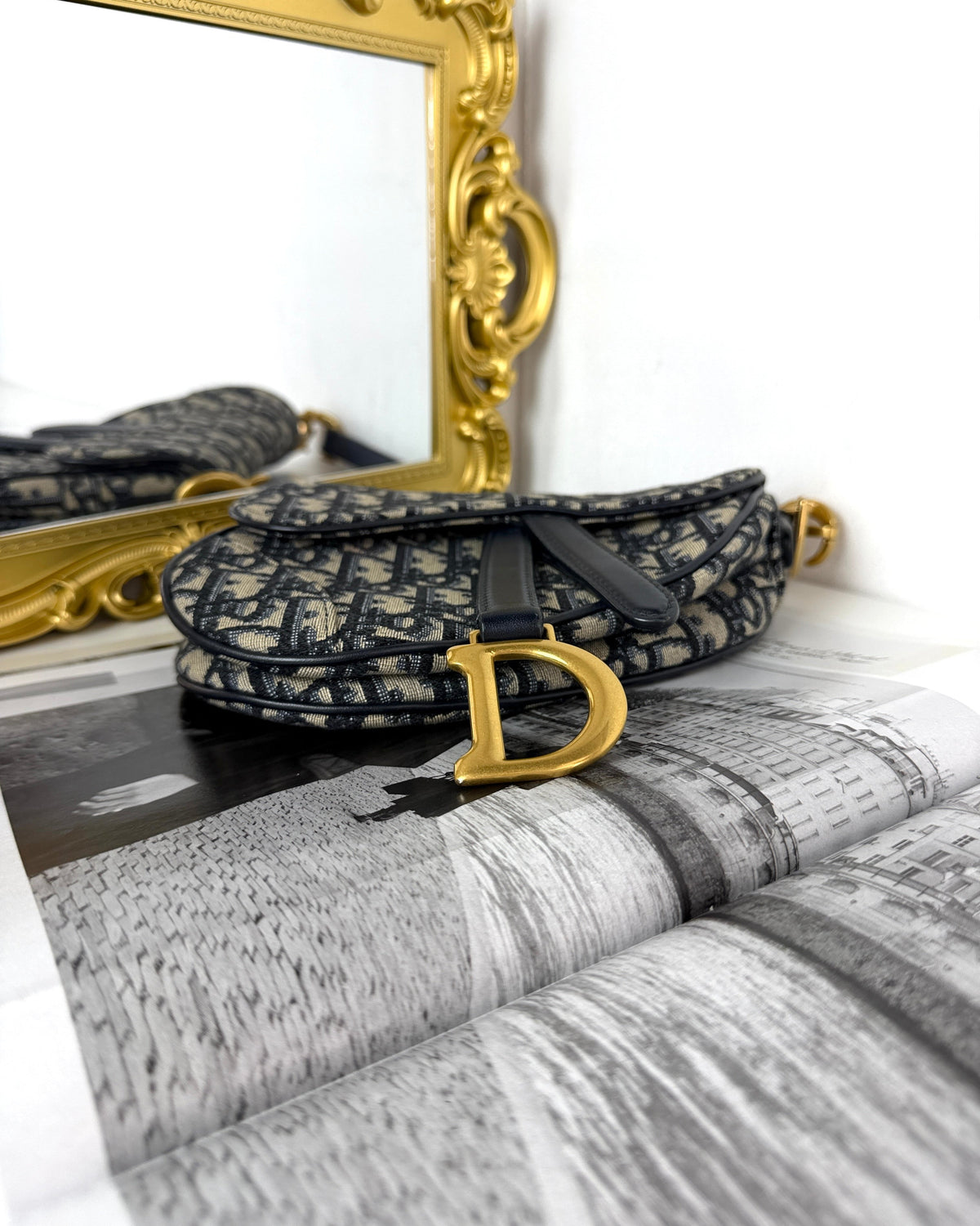 Dior Saddle Bag - Blue Dior Oblique - View 5