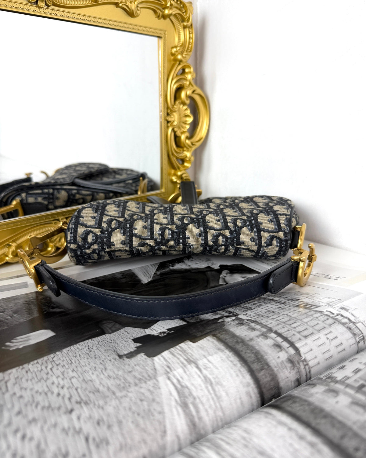 Dior Saddle Bag - Blue Dior Oblique - View 6